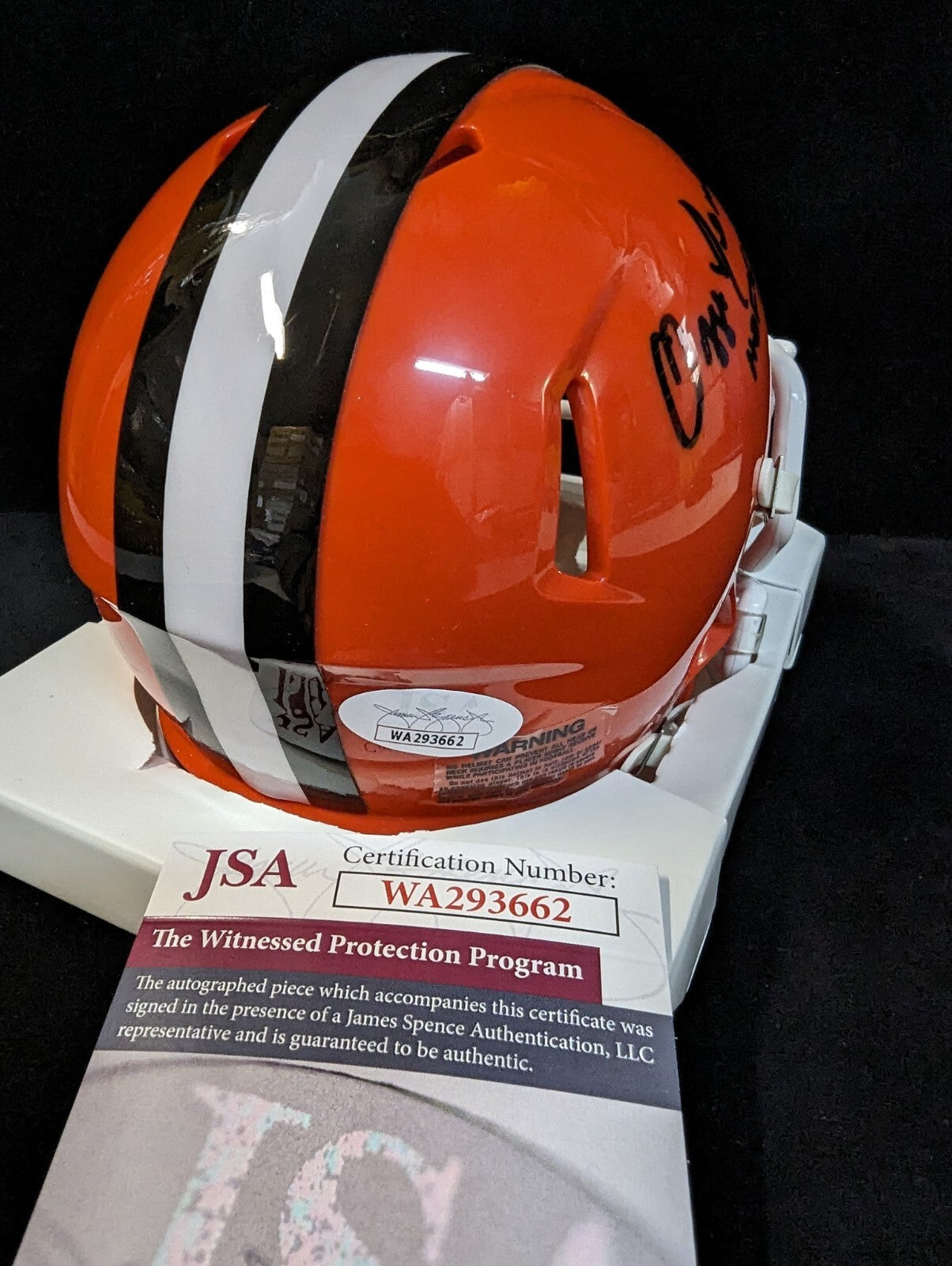 Cleveland Browns Ozzie Newsome Autographed Signed Speed Mini Helmet Jsa Coa