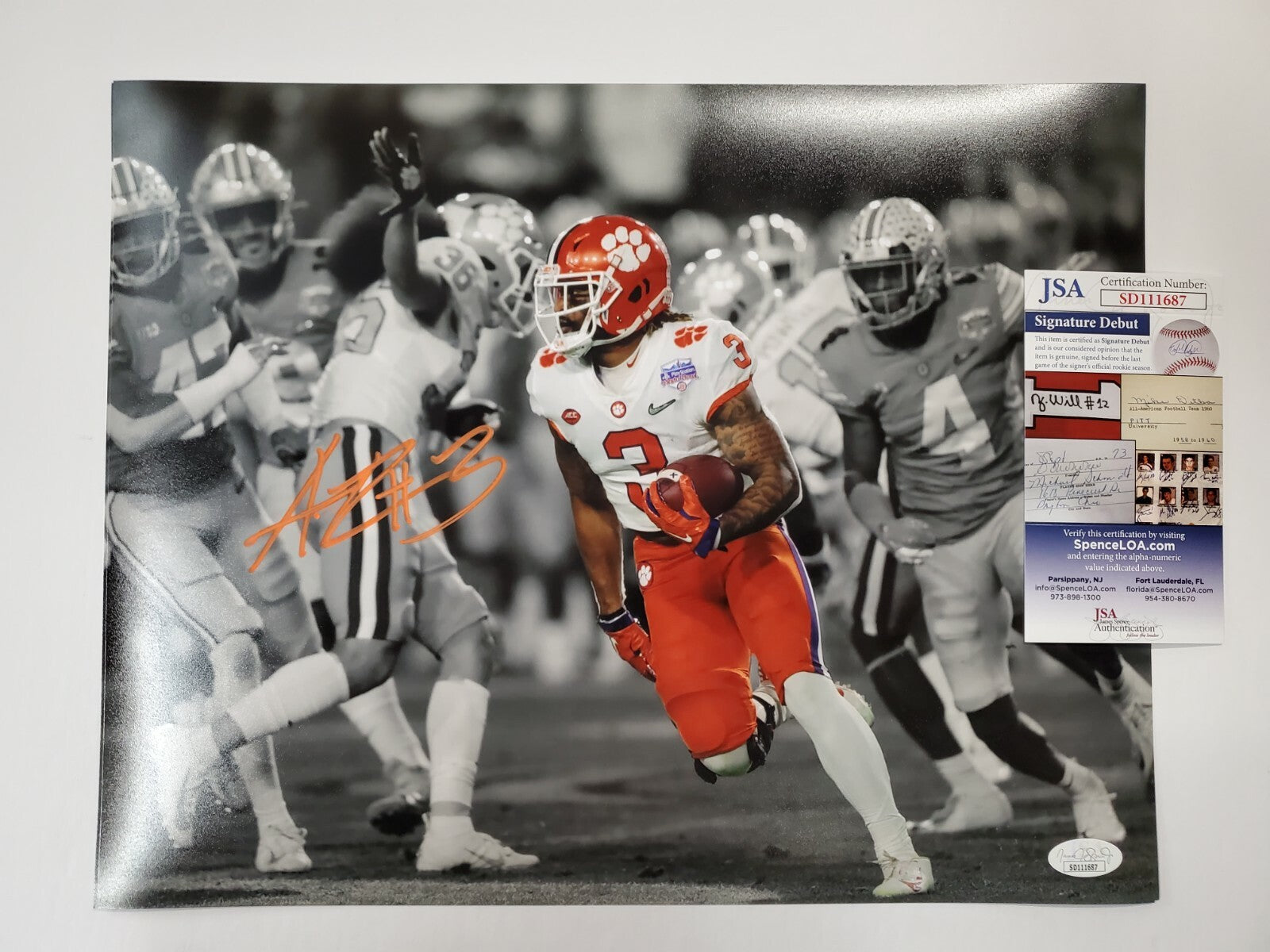 Clemson Tigers Amari Rodgers Autographed Signed 11X14 Photo Jsa  Coa