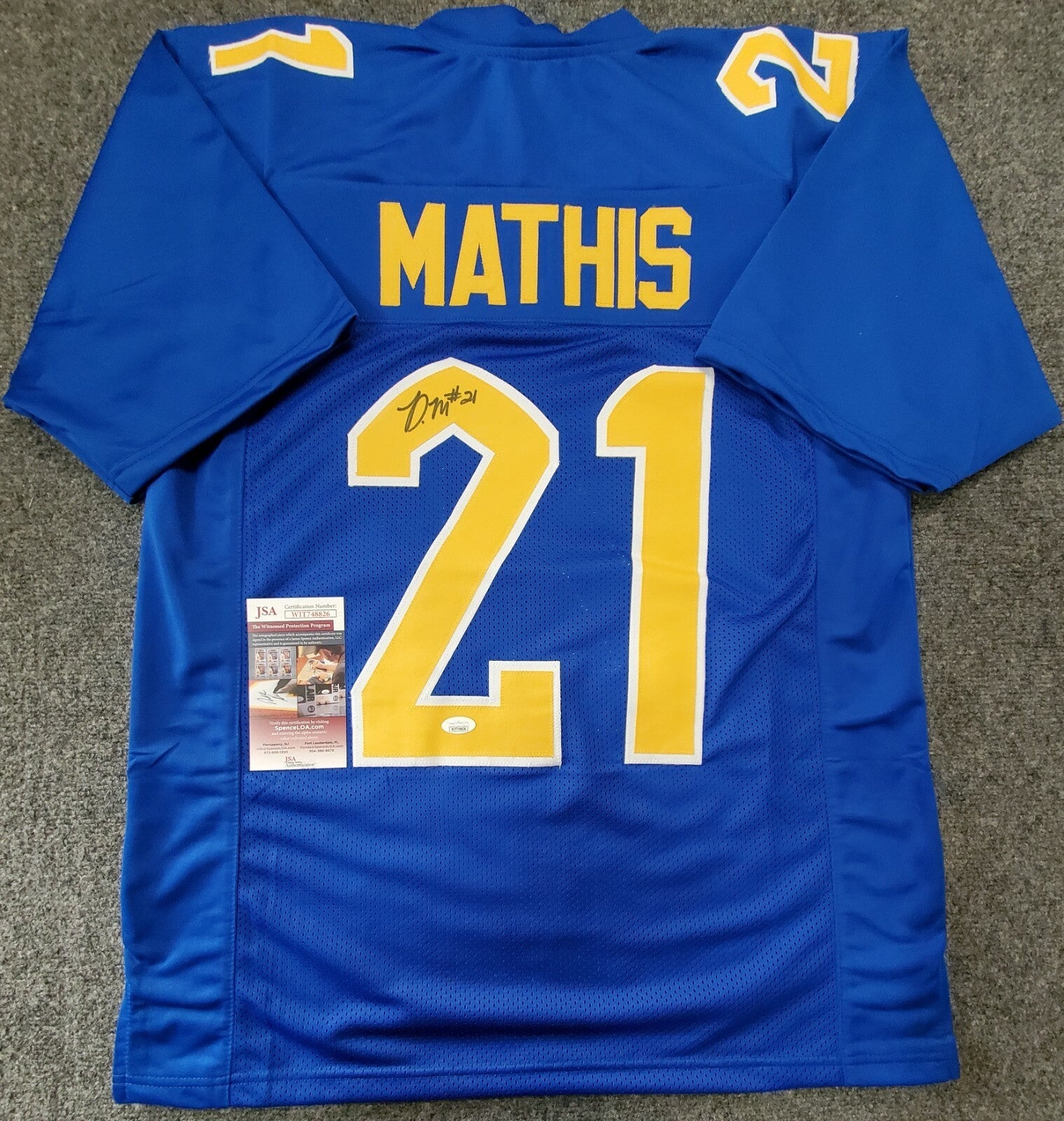 Pitt Panthers Damarri Mathis Autographed Signed Jersey Jsa Coa