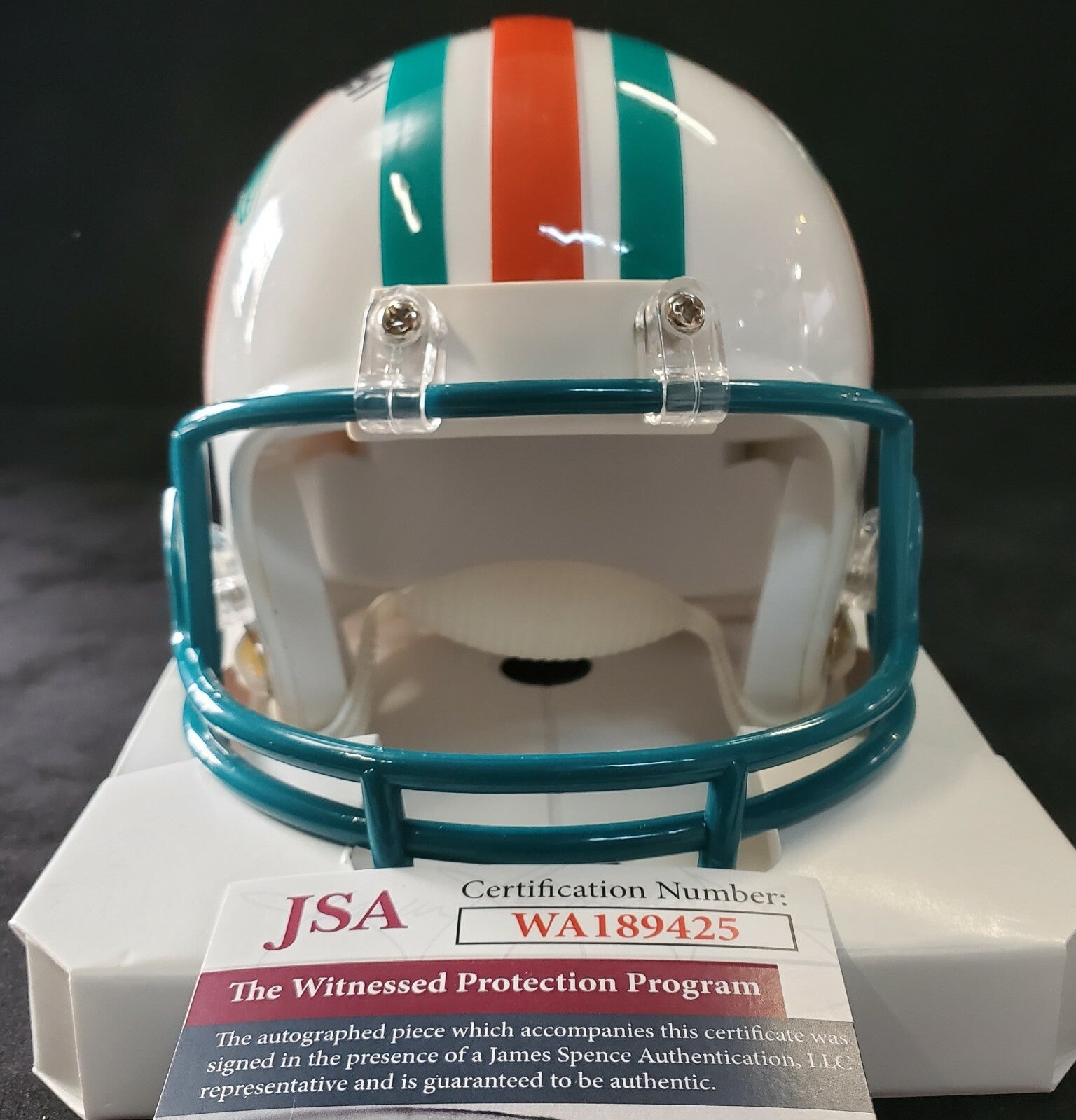 Oj Mcduffie Autographed Signed Miami Dolphins Vsr Mini Helmet Jsa Coa