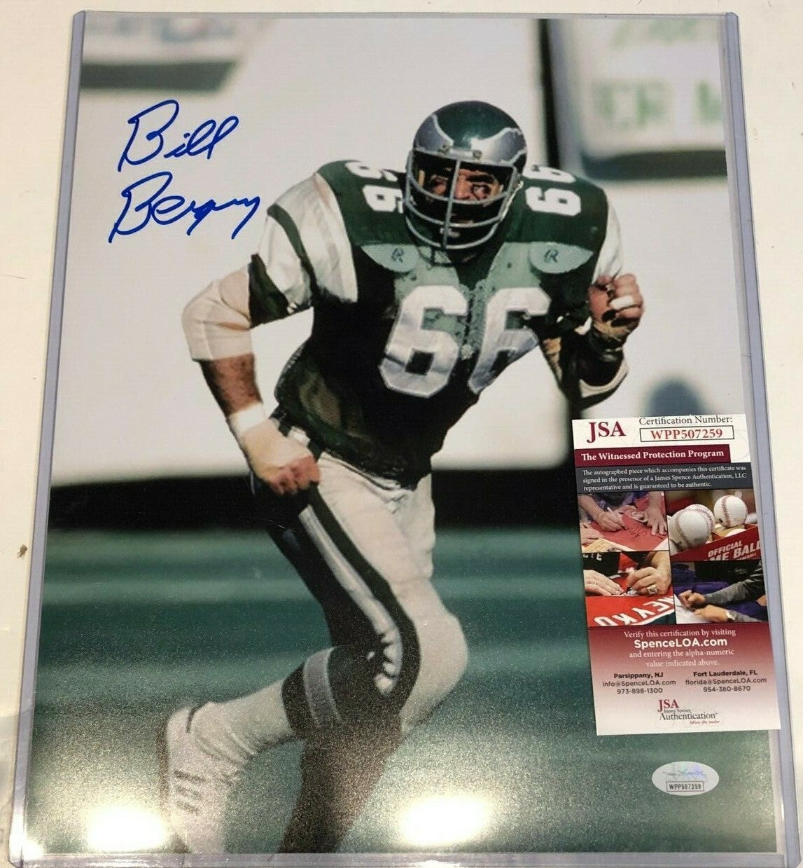 Philadelphia Eagles Bill Bergey Autographed Signed 11X14 Photo Jsa  Coa