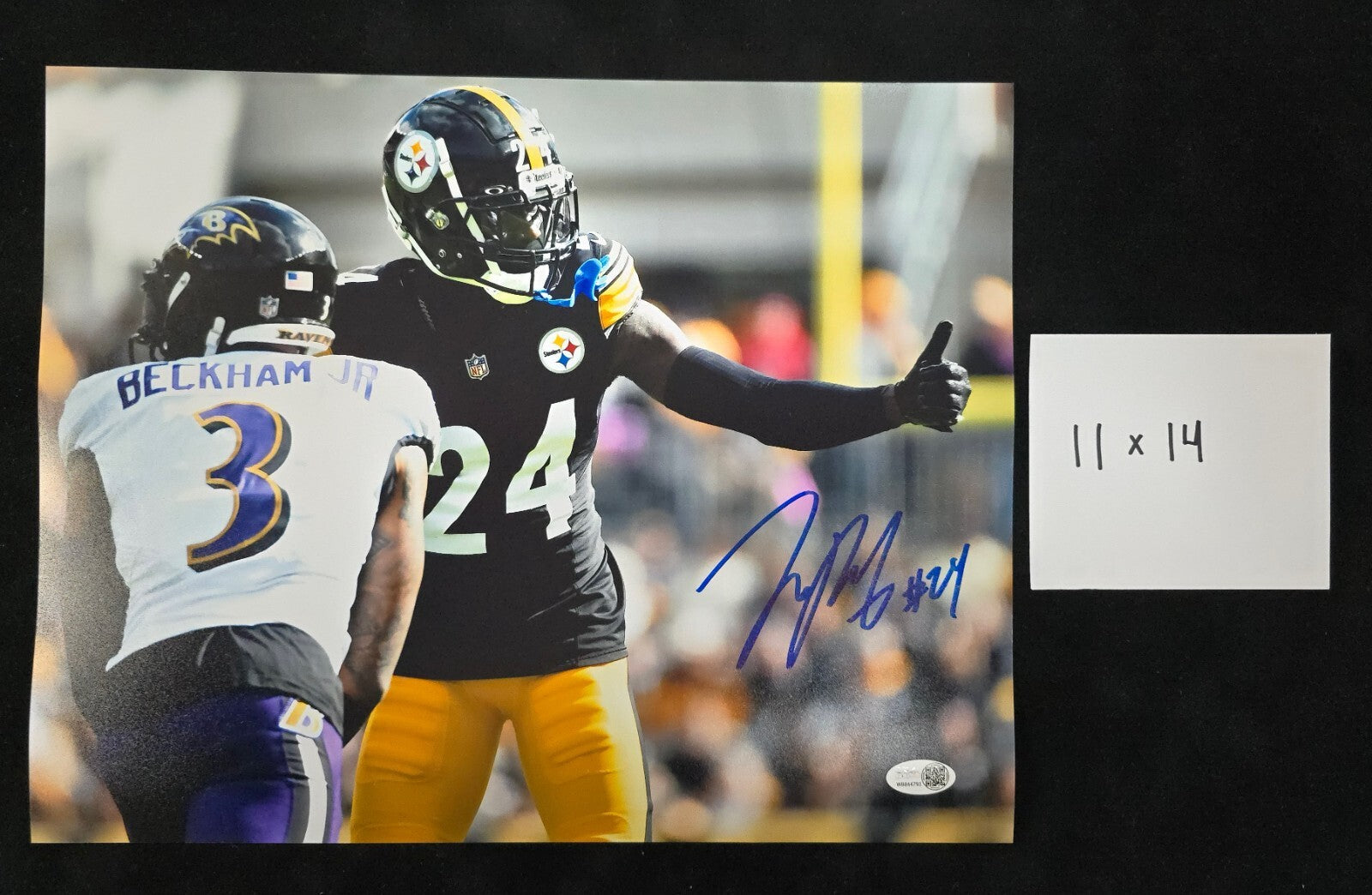 Pittsburgh Steelers Joey Porter Jr Autographed 11X14 Photo Jsa Hologram
