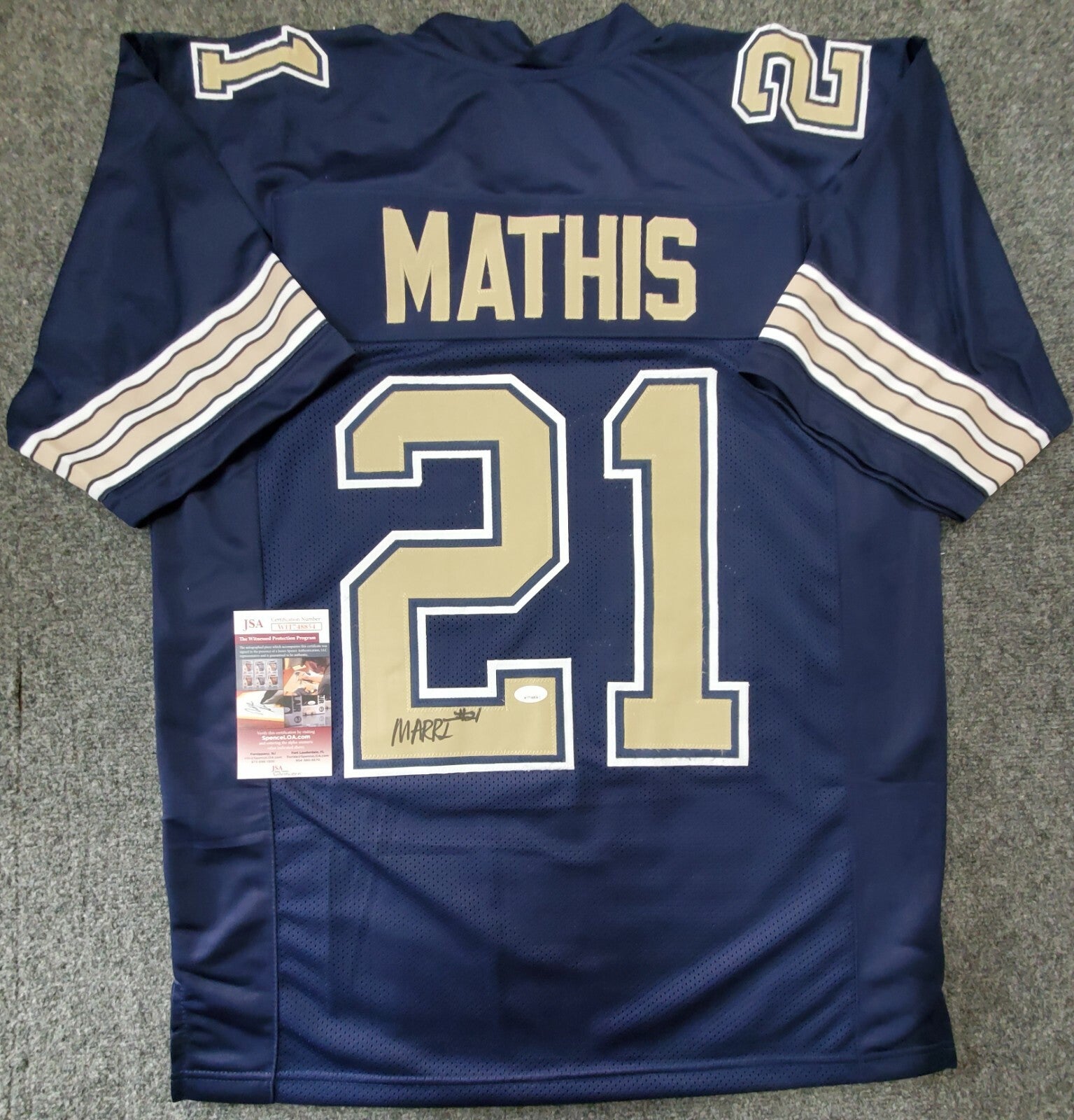 Pitt Panthers Damarri Mathis Autographed Signed Jersey Jsa Coa