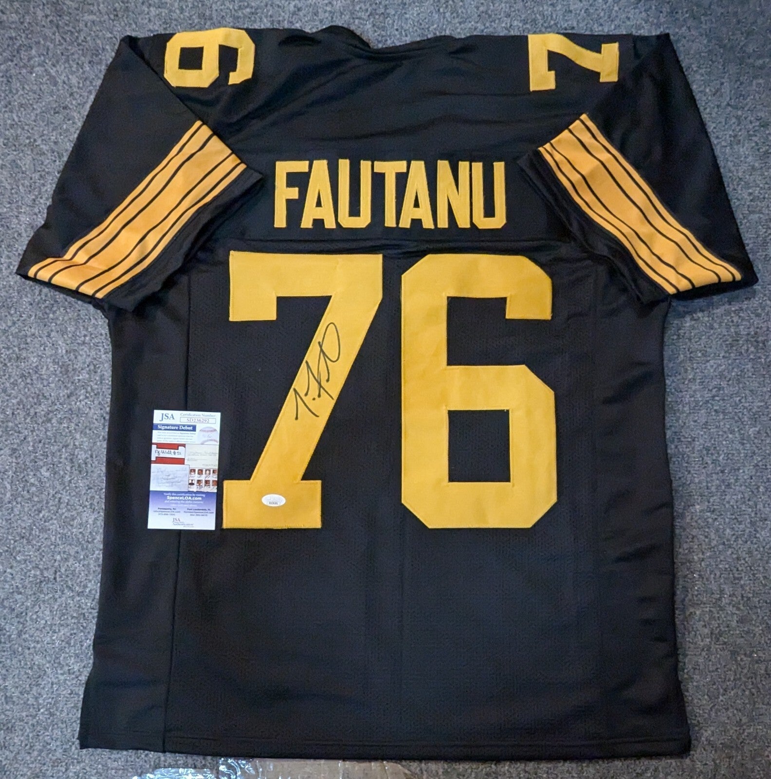 Pittsburgh Steelers Troy Fautanu Autographed Signed Jersey Jsa Coa