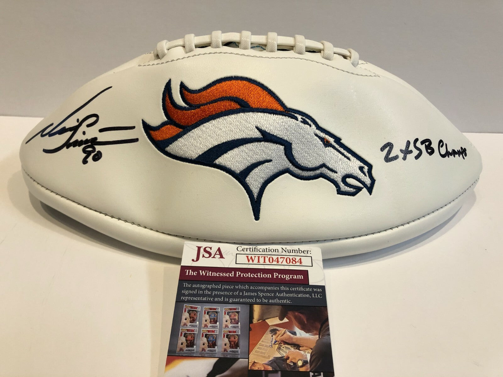 Neil Smith Autographed Signed Inscribed Denver Broncos Logo Football Jsa Coa
