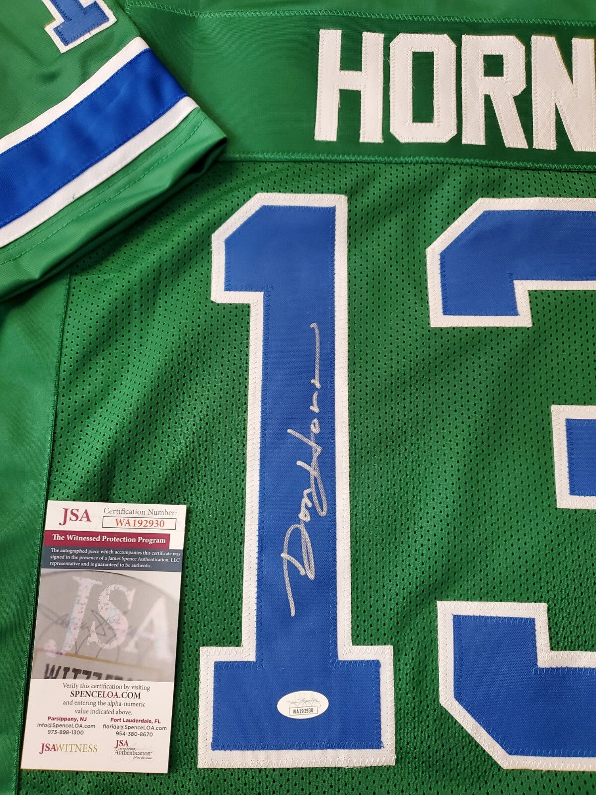 Portland Thunder Wfl Don Horn Autographed Signed Jersey Jsa Coa
