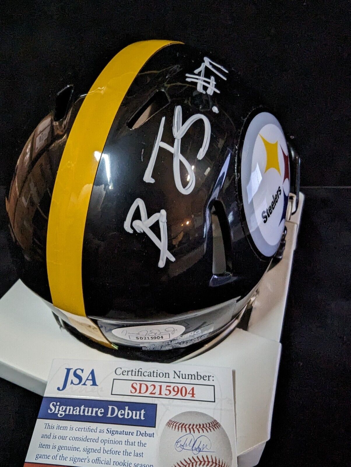 Pittsburgh Steelers Broderick Jones Autographed Speed Mini Helmet Jsa Coa