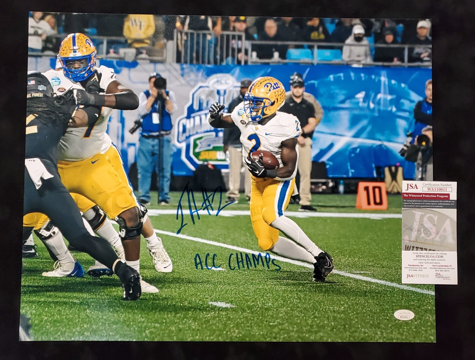 Pitt Panthers Israel "Izzy" Abanikanda  Signed Inscribed 16X20 Photo Jsa Coa