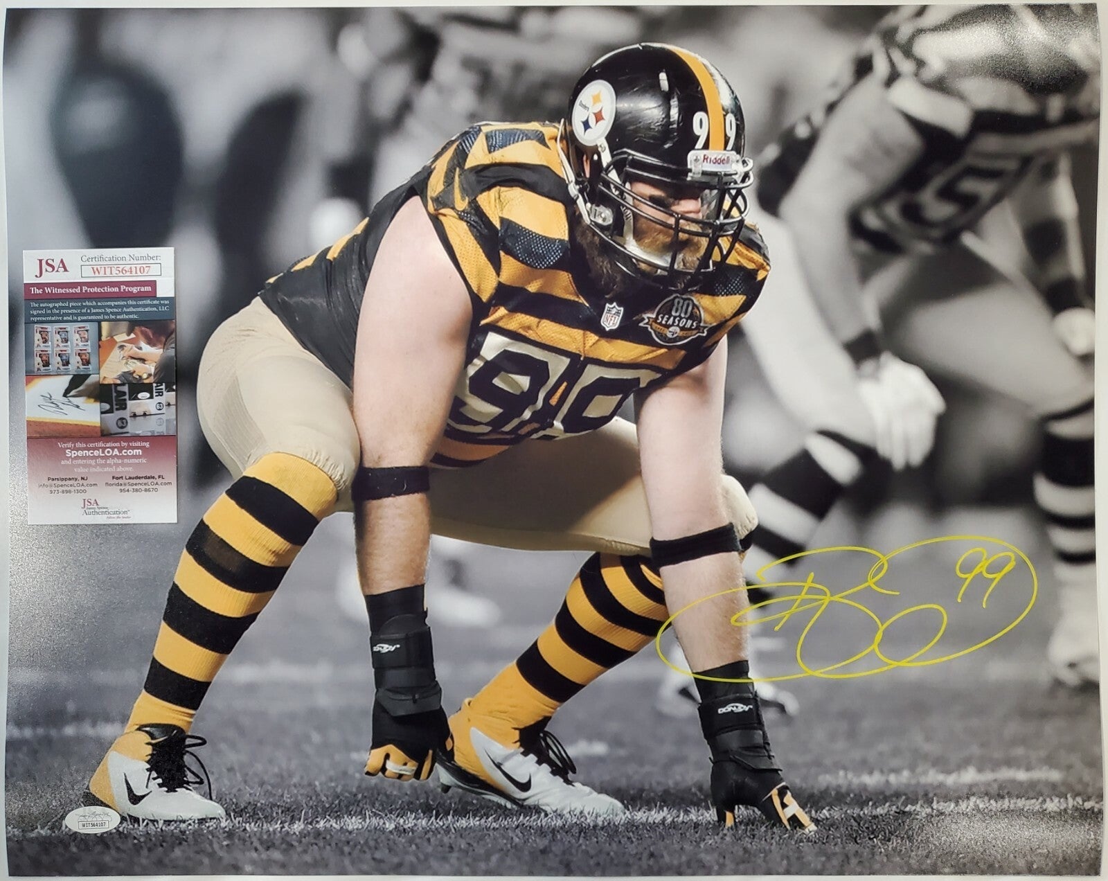 Pittsburgh Steelers Brett Keisel Autographed 16X20 Photo Jsa Coa
