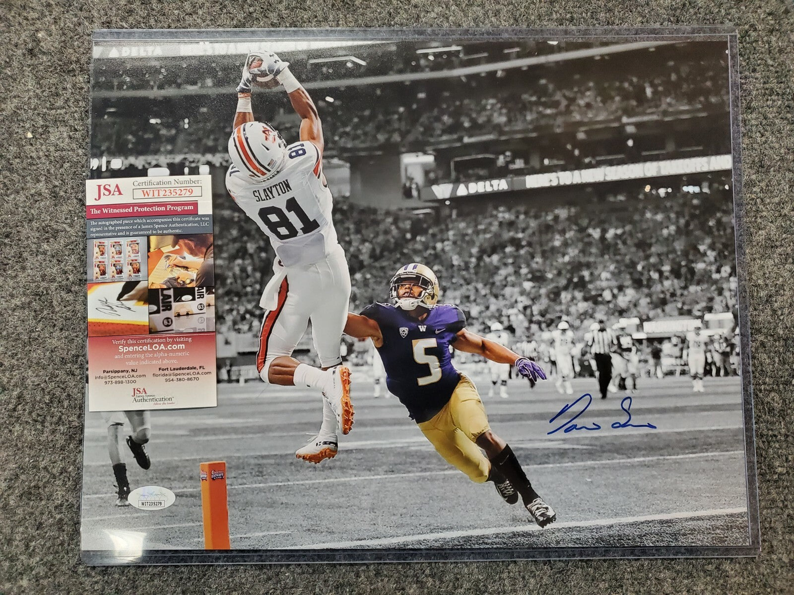Darius Slayton Autographed Signed Auburn Tigers 11X14 Photo Jsa  Coa