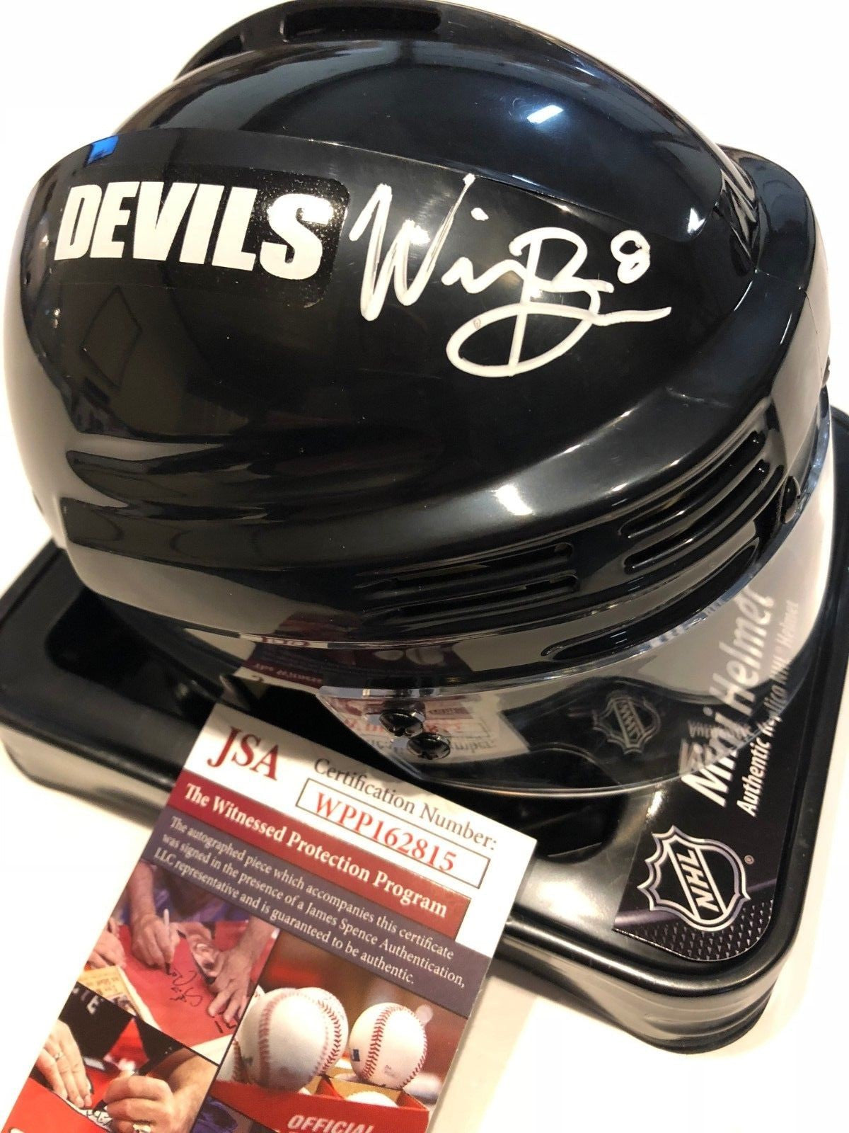 Will Butcher Autographed Signed New Jersey Devils Mini Helmet Jsa Coa