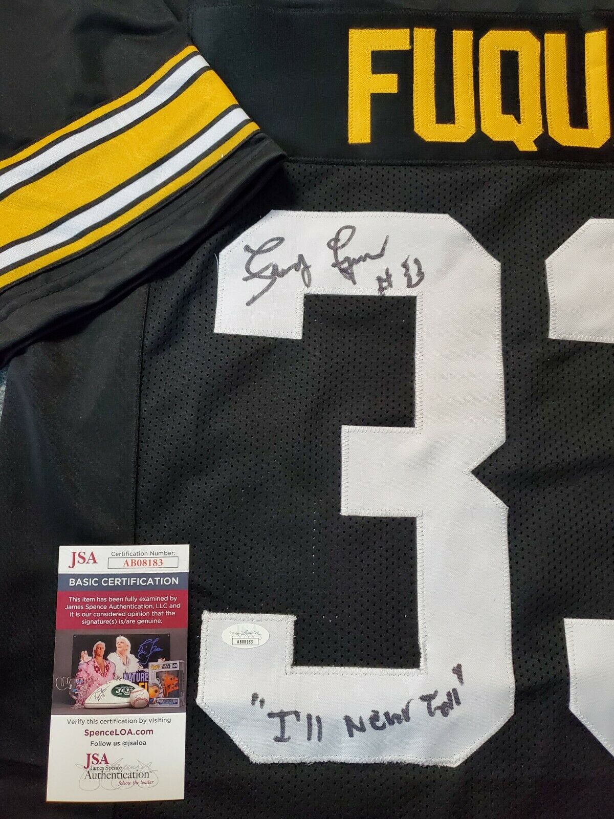 Pittsburgh Steelers John "Frenchy" Fuqua Autographed Signed Insc Jersey Jsa Coa