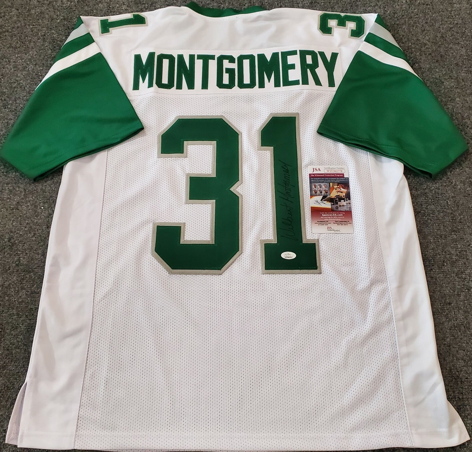 Philadelphia Eagles Wilbert Montgomery Autographed Jersey Jsa  Coa