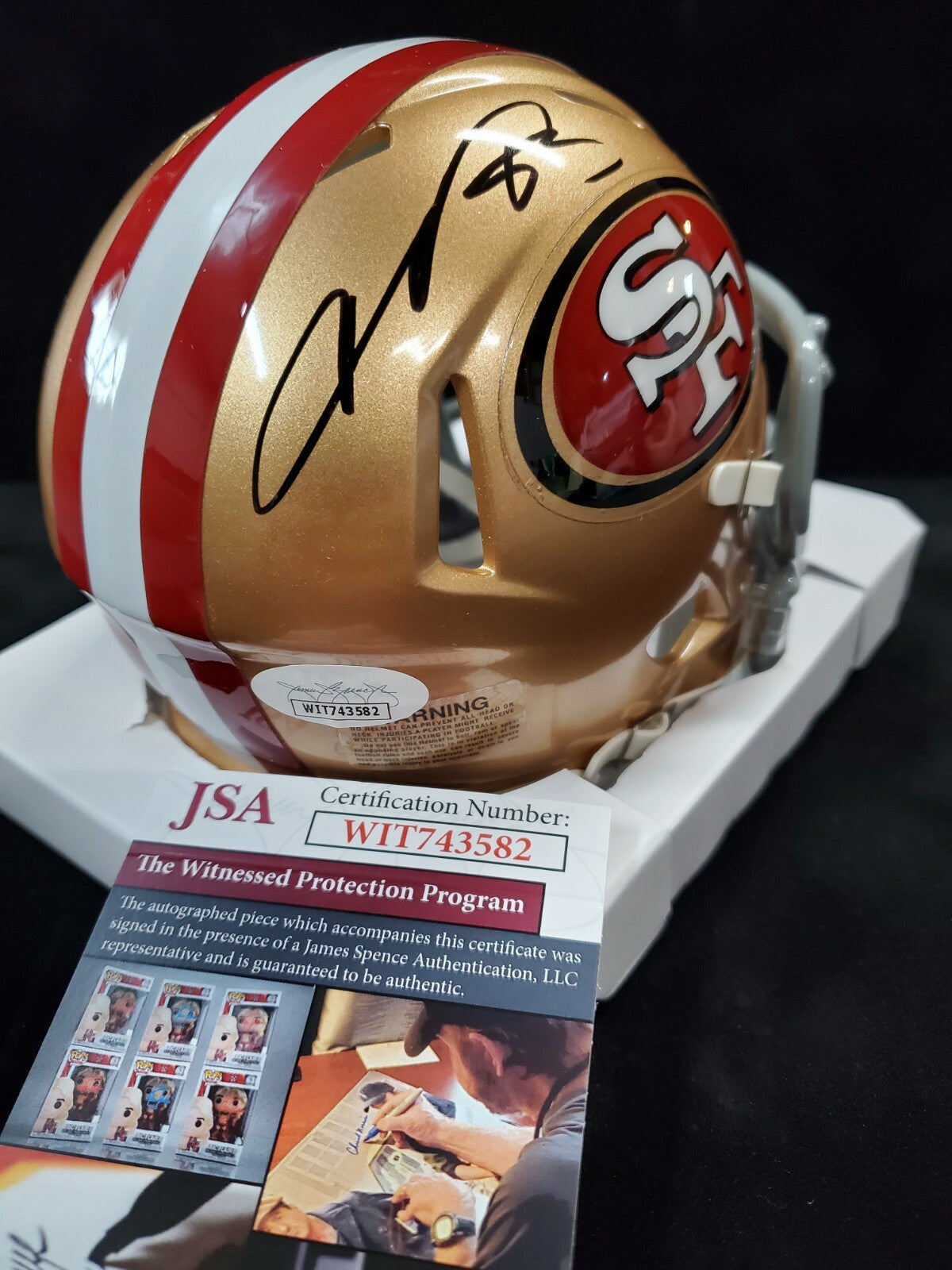 San Francisco 49Ers Vernon Davis Autographed Speed Mini Helmet Jsa Coa