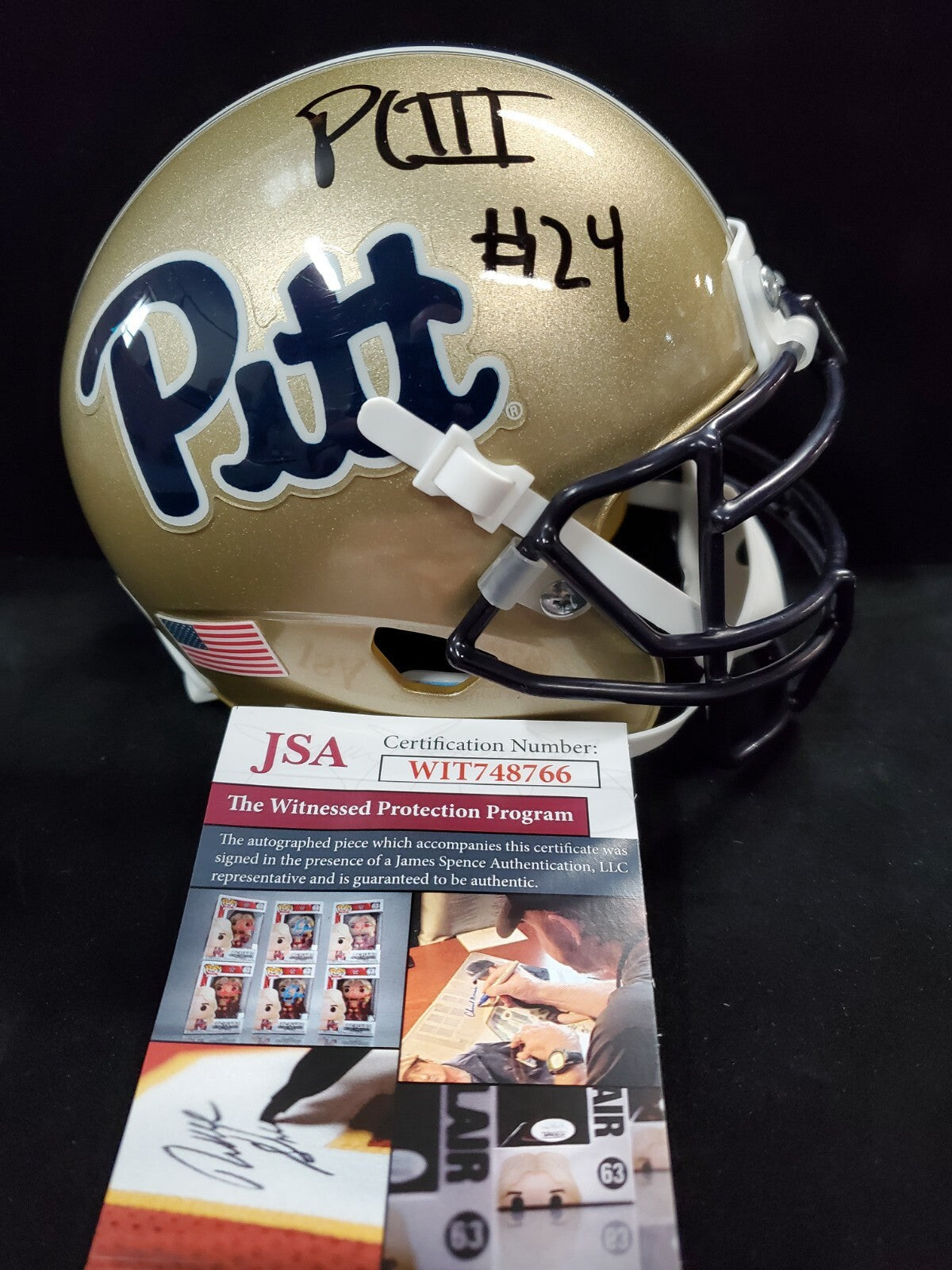 Pitt Panthers Phil Campbell Iii Autographed Signed Speed Mini Helmet Jsa Coa