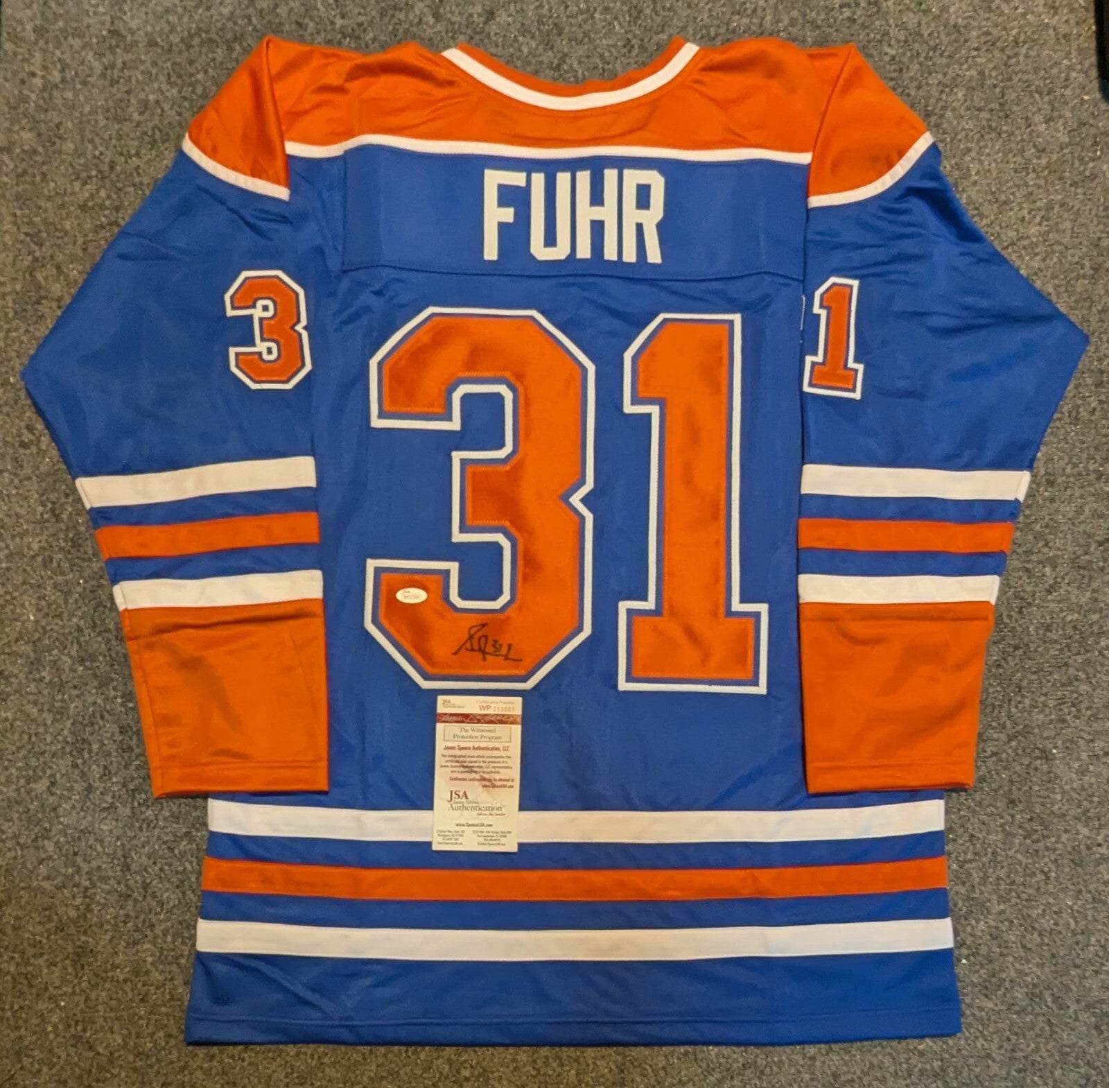 Edmonton Oilers Grant Fuhr Autographed Signed Jersey Jsa Coa