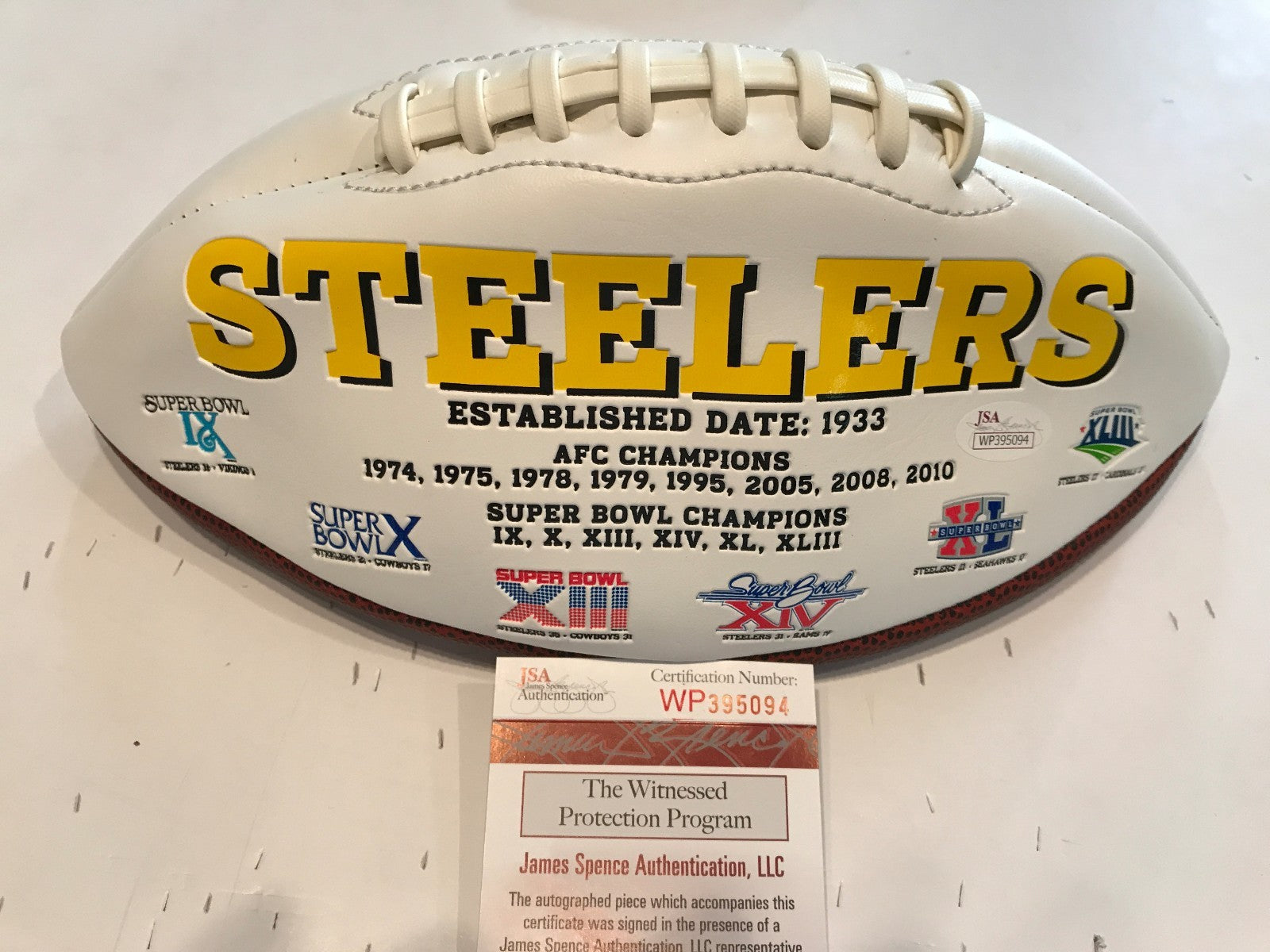 Jesse James Autographed Signed Pittsburgh Steelers Logo Football Jsa Coa
