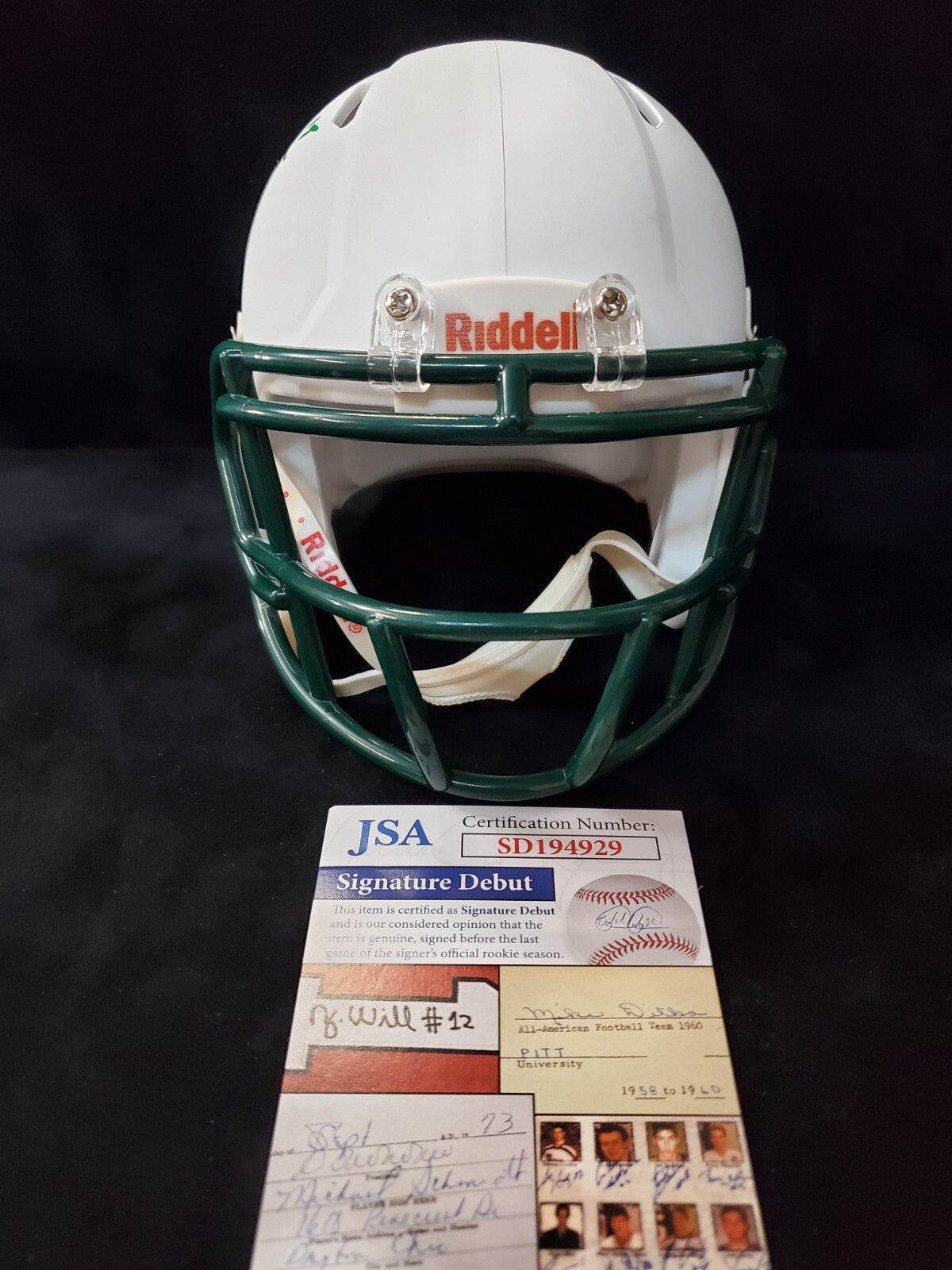 Southeastern Louisiana Lions Cole Kelley  Signed Mini Helmet Jsa Coa