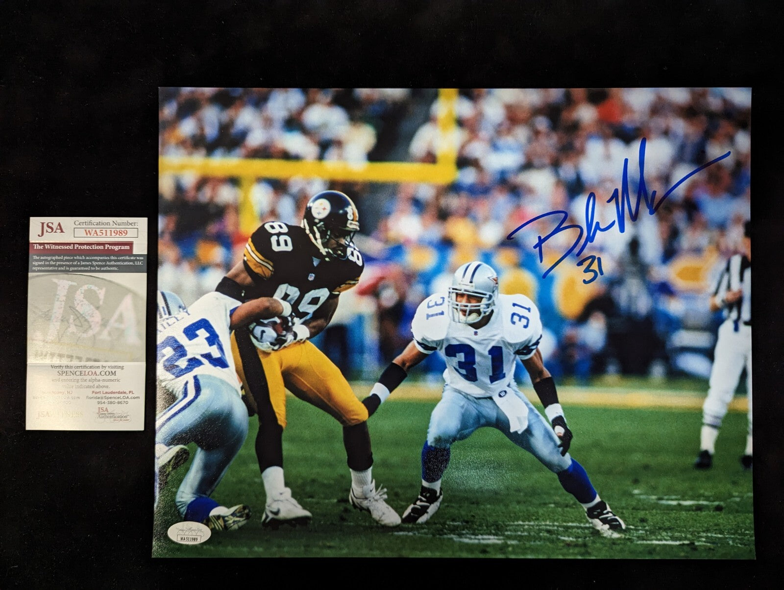Dallas Cowboys Brock Marion Autographed Signed Inscribed 11X14 Photo Jsa Coa