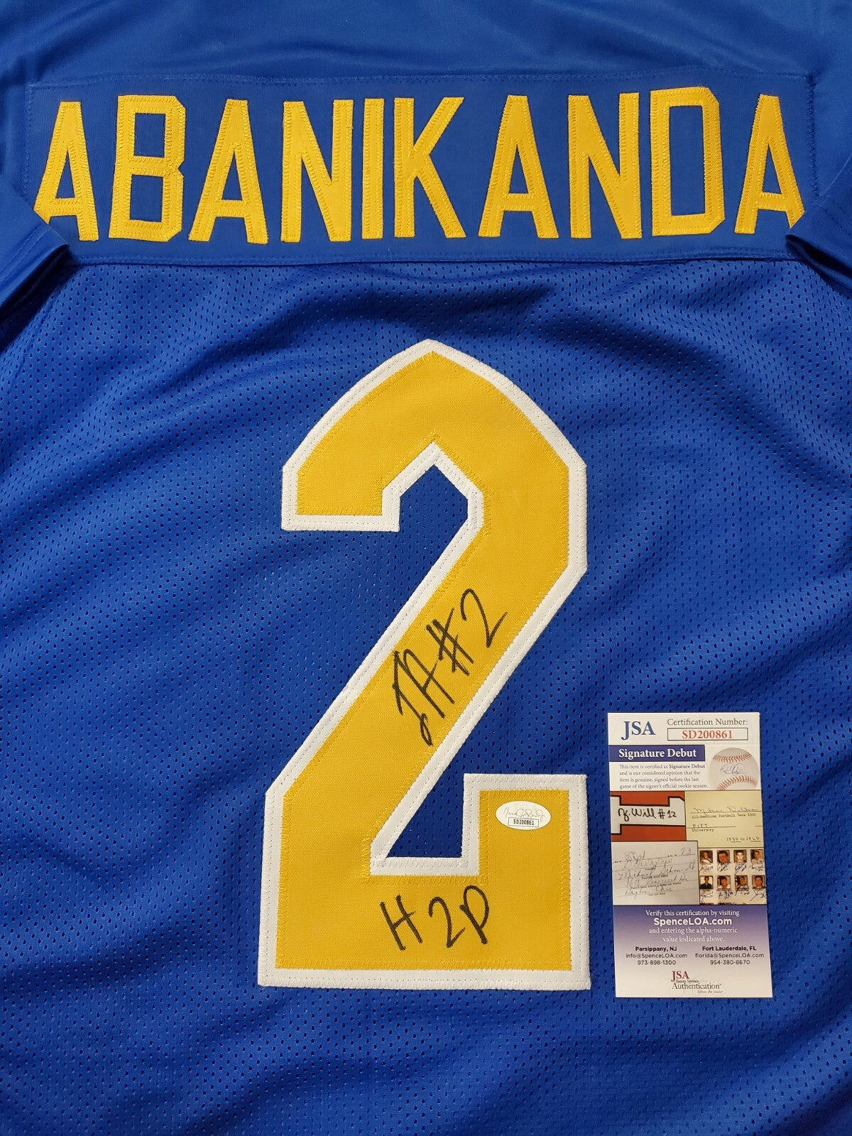 Pitt Panthers Israel "Izzy" Abanikanda Autographed Inscribed Jersey Jsa Coa