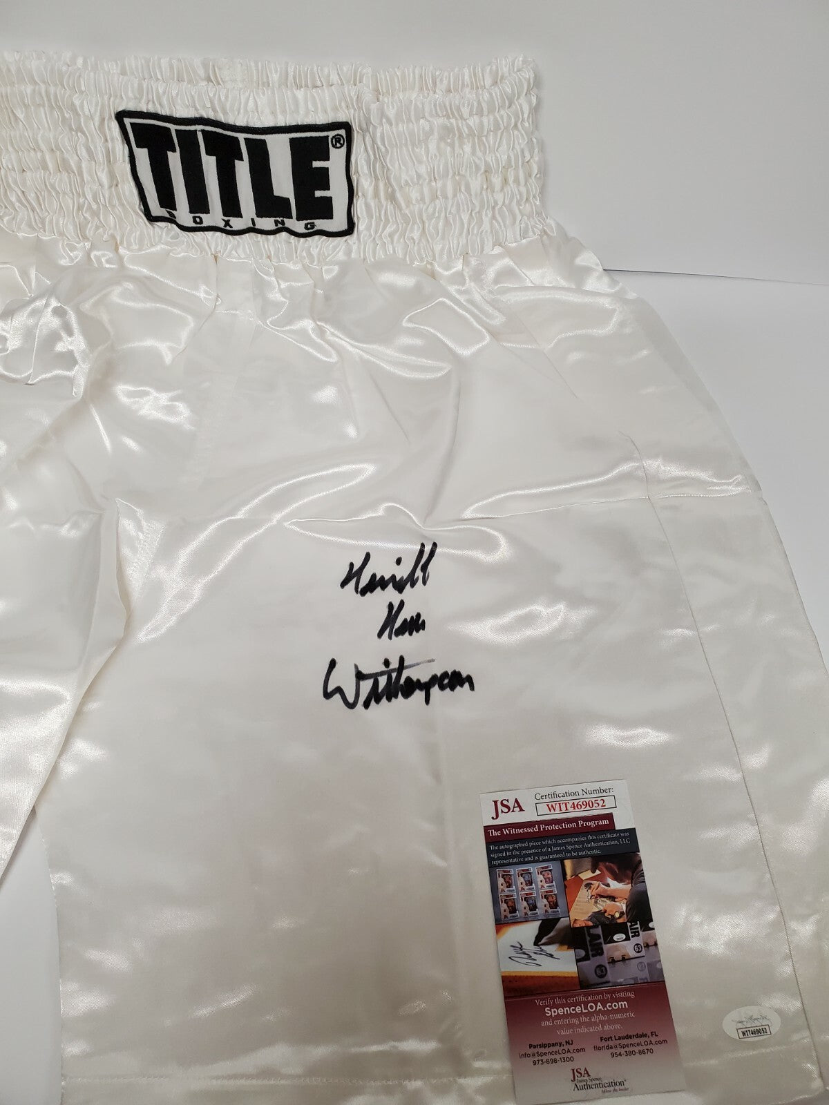 Tim Witherspoon Autographed Signed Boxing Trunks Jsa Coa