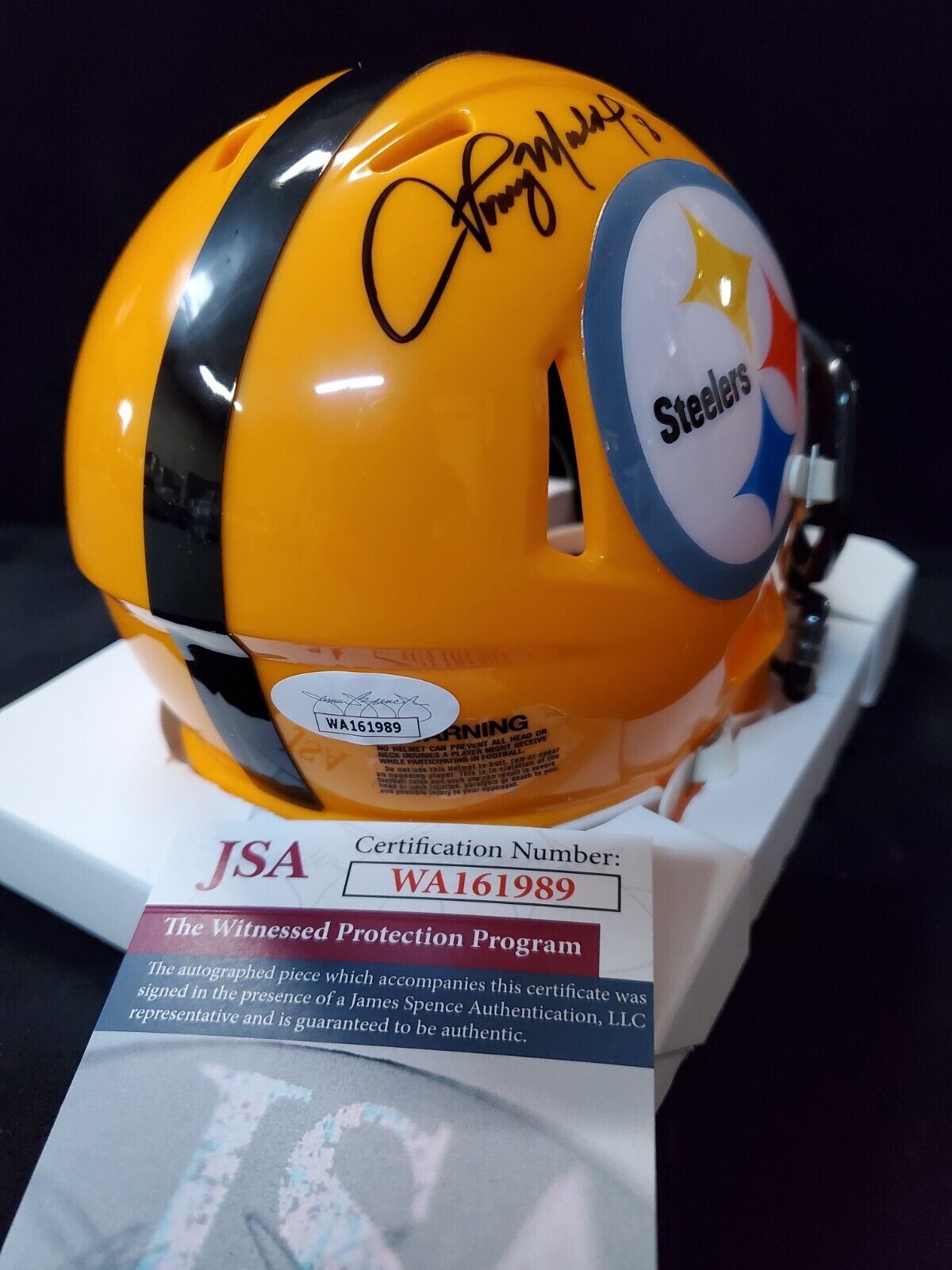 Pittsburgh Steelers Tommy Maddox Signed Speed Throwback Mini Helmet Jsa Coa