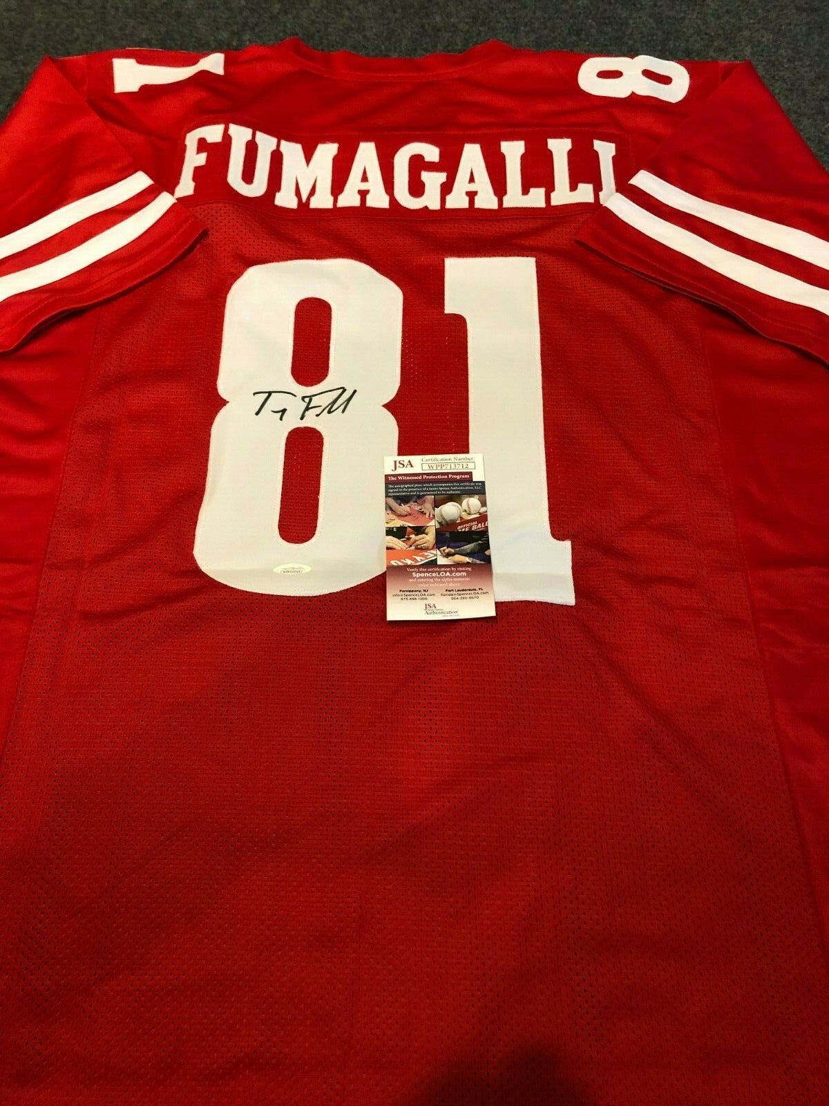 Wisconsin Badgers Troy Fumagalli Autographed Signed Jersey Jsa  Coa