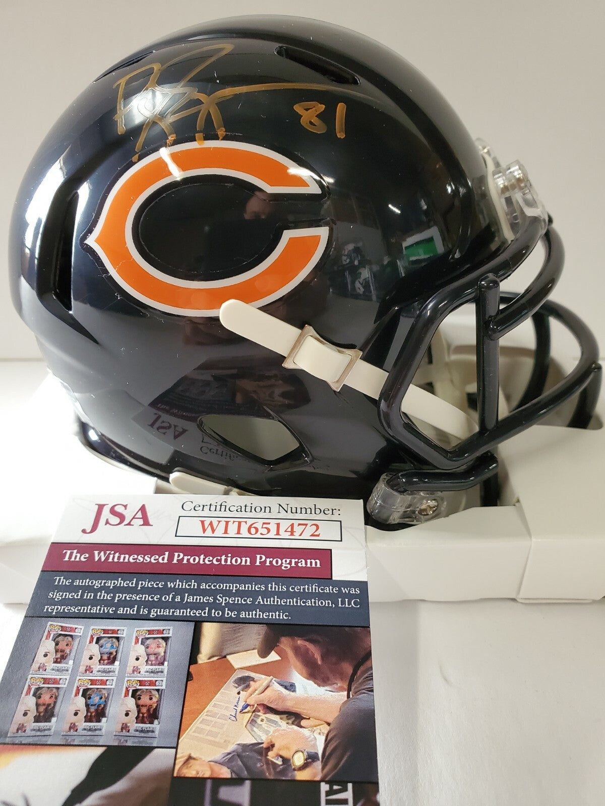 Chicago Bears Bobby Engram Signed Speed Mini Helmet Jsa Coa