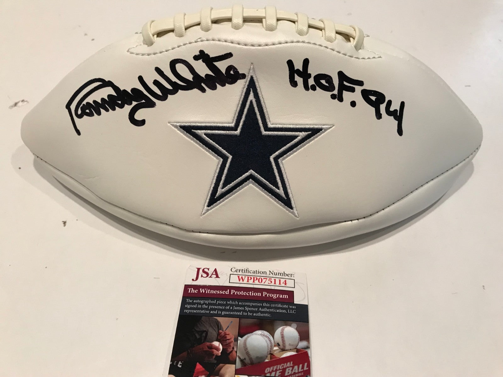 Randy White Autographed Signed Inscribed Dallas Cowboys Logo Football Jsa Coa