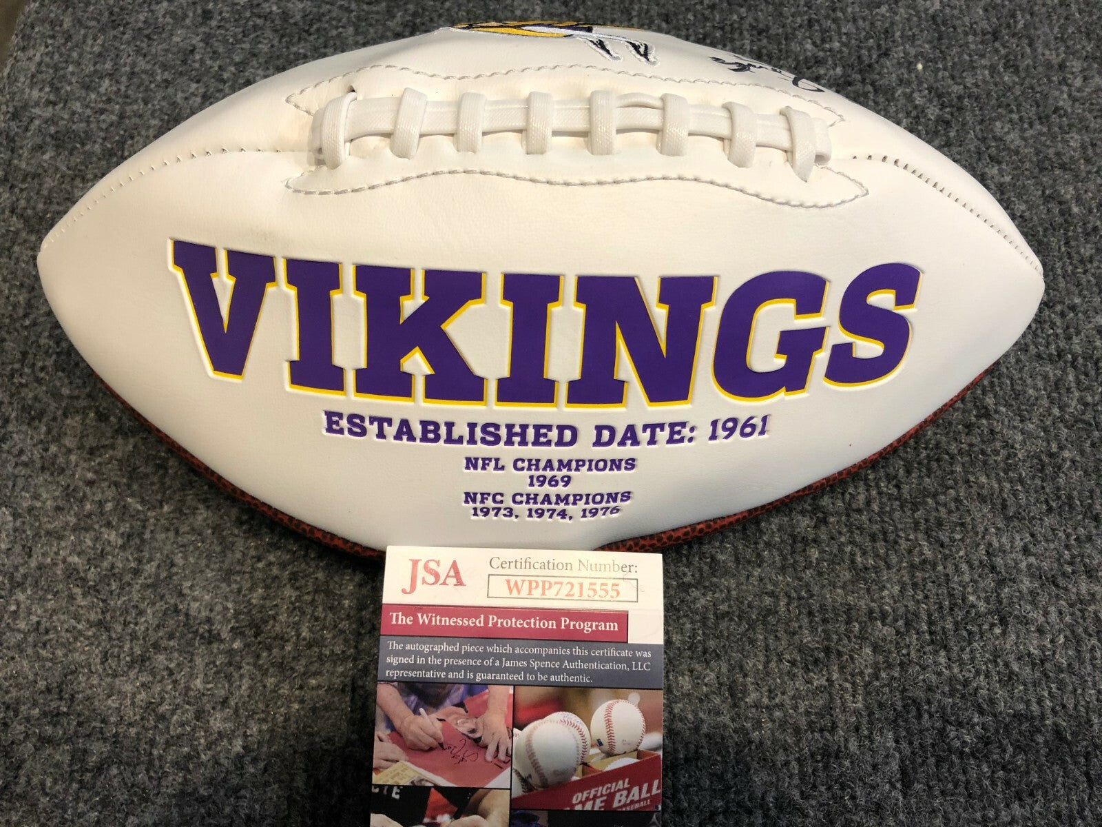 Irv Smith Jr Autographed Signed Minnesota Vikings Logo Football Jsa Coa