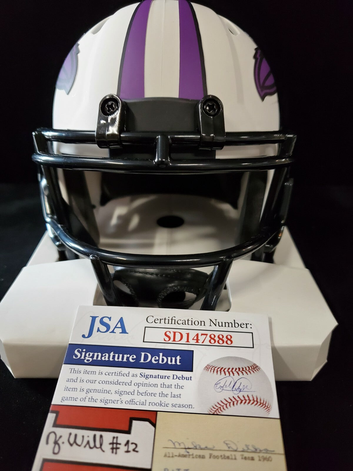 Baltimore Ravens Odafe Jayson Oweh Autographed Signed Lunar Mini Helmet Jsa Coa