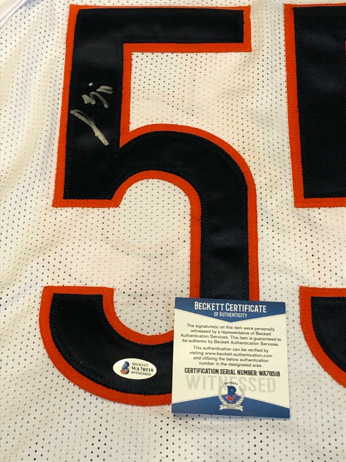 Chicago Bears Lance Briggs Autographed Signed Jersey Beckett Coa