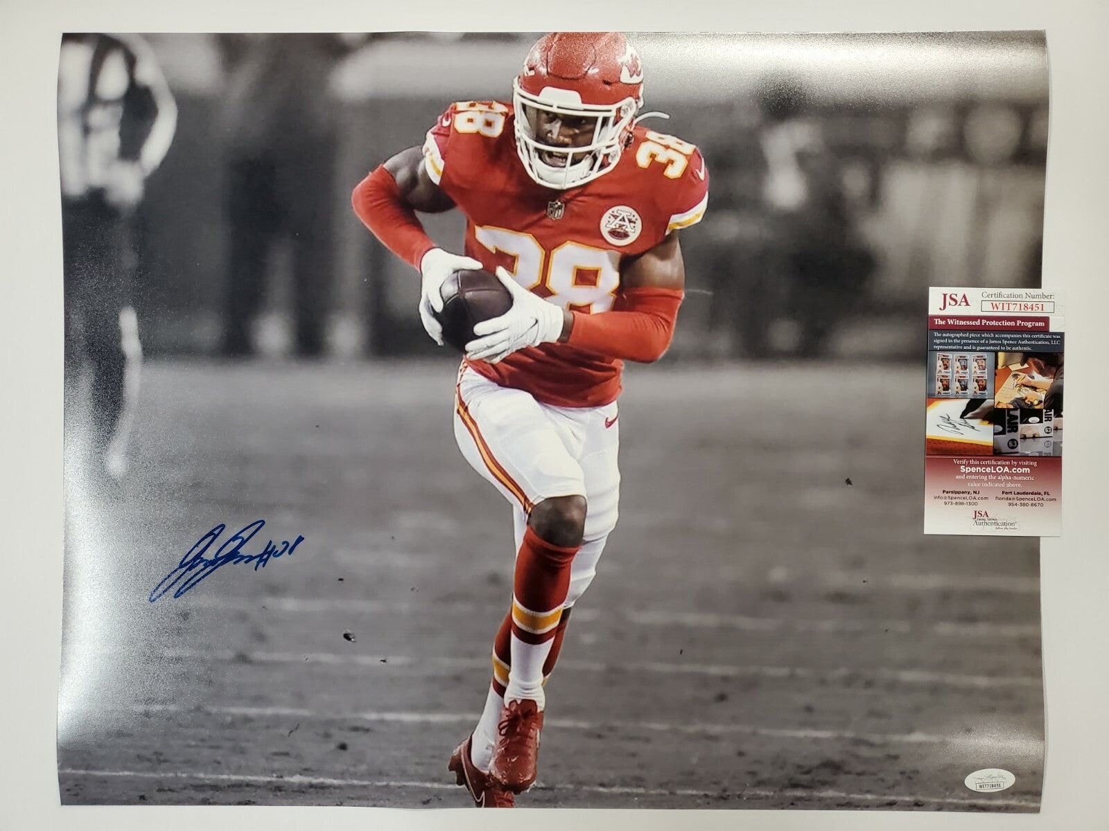 Kansas City Chiefs L'jarius Sneed Autographed Signed 16X20 Photo Jsa Coa