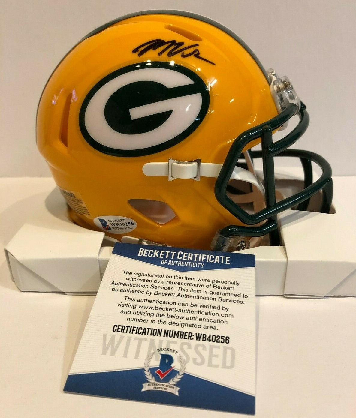 Marquez Valdes-Scantling Autographed Signed G.B. Packers Mini Helmet Beckett Coa