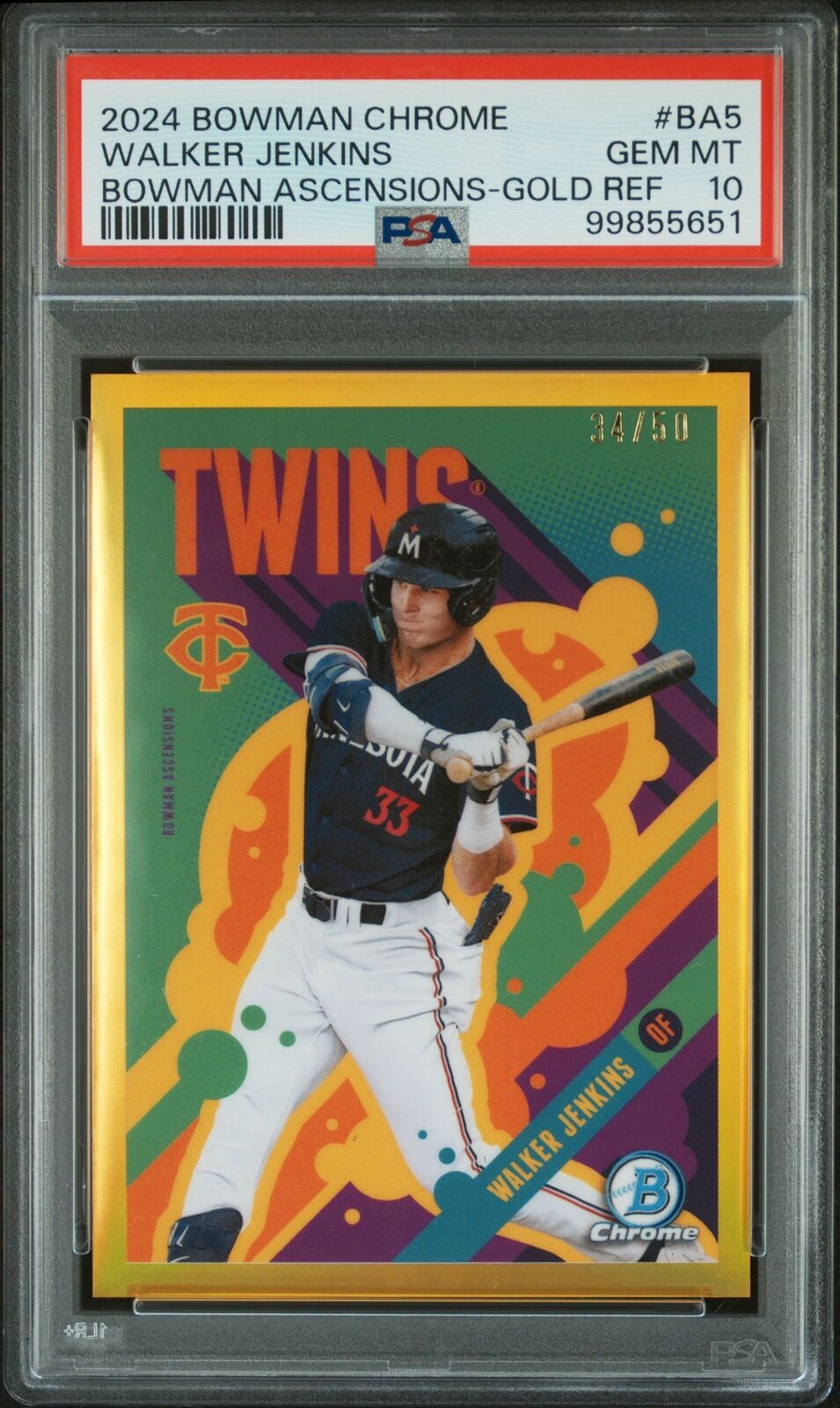 2024 Bowman Chrome #BA5 Walker Jenkins Bowman Ascensions-Gold Ref PSA 10