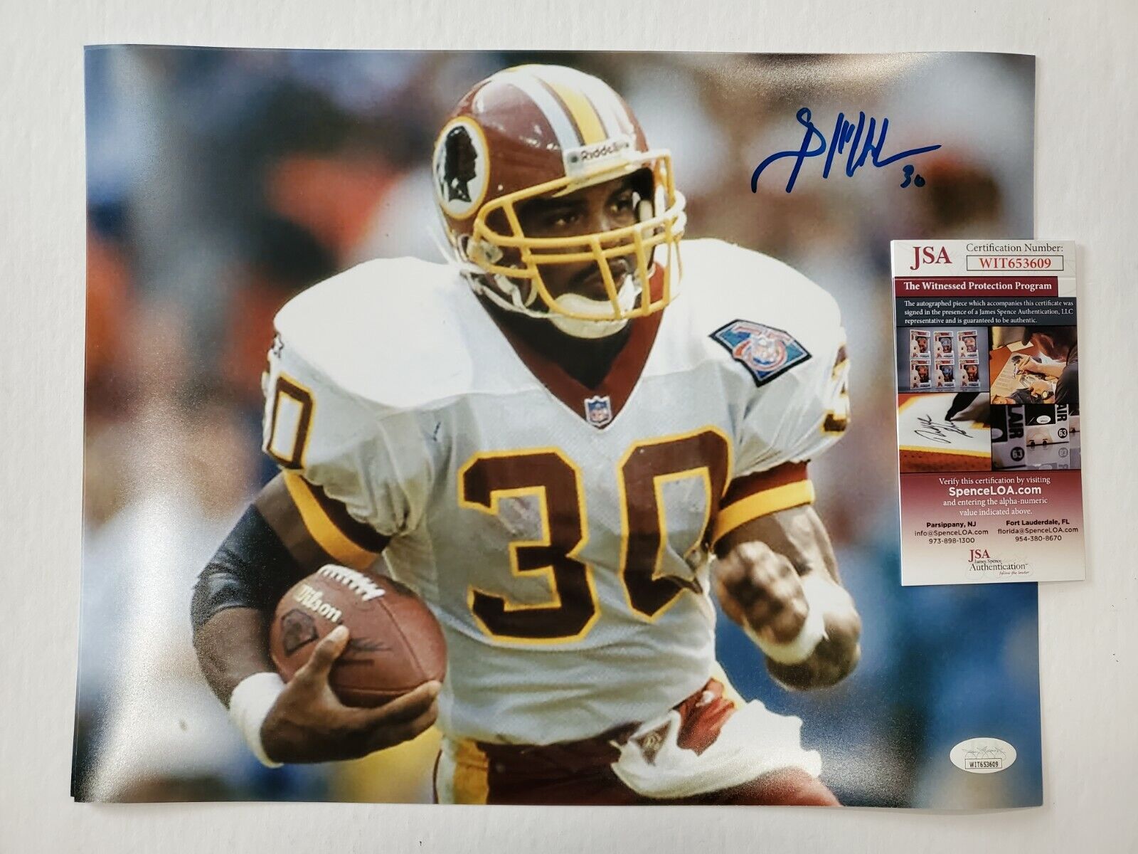 Washington Football Team Brian Mitchell Autographed 11X14 Photo Jsa Coa