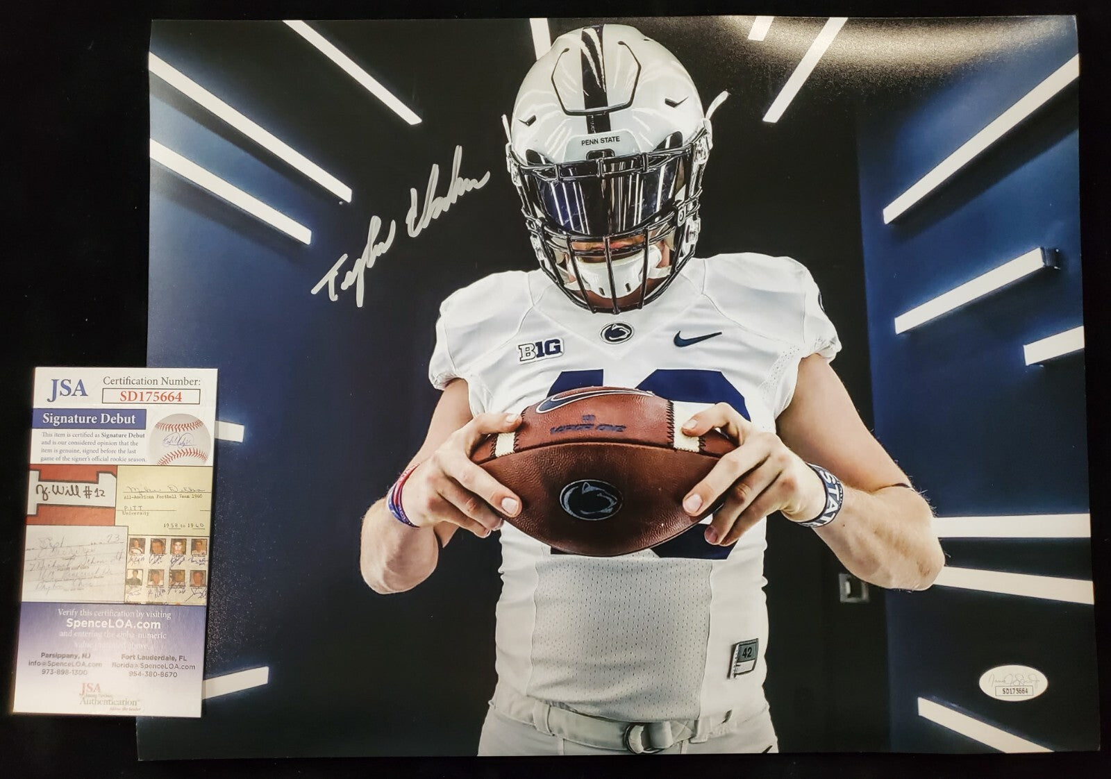 Penn State Tyler Elsdon Autographed Signed 11X14 Photo Jsa Coa