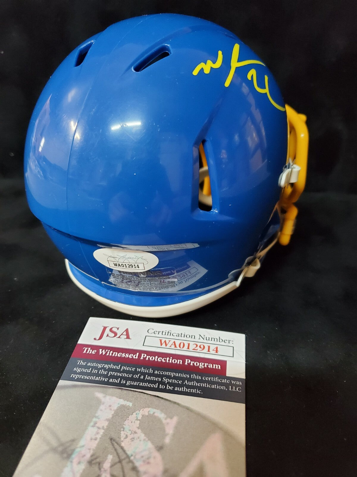 Garner Magnet Trojans Nyheim Hines Signed Mini Helmet Jsa Coa