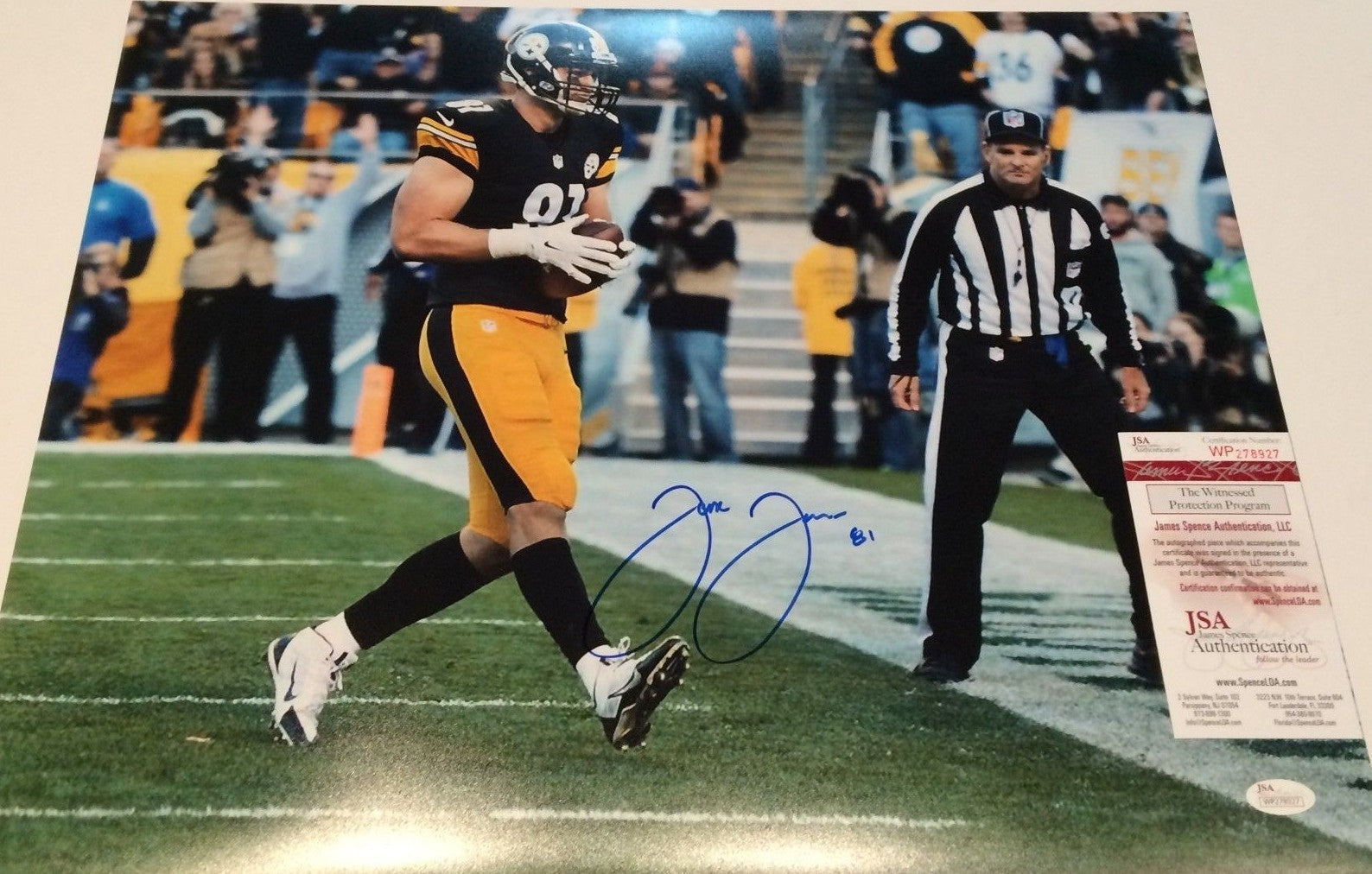 Jesse James Autographed Signed Pittsburgh Steelers 16X20 Photo Jsa Coa
