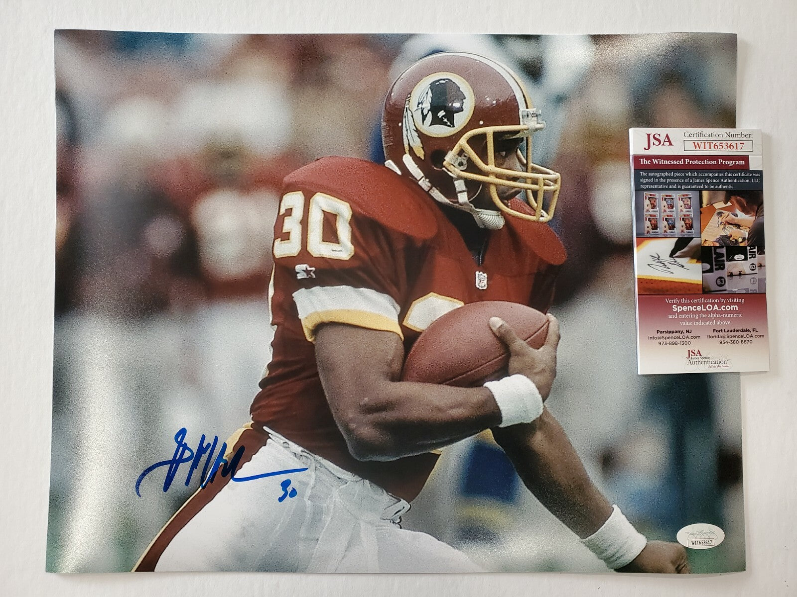 Washington Football Team Brian Mitchell Autographed 11X14 Photo Jsa Coa