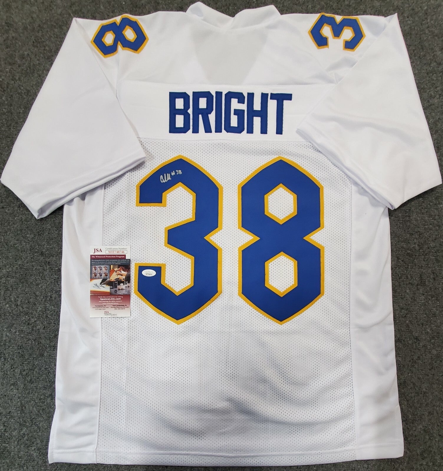 Pitt Panthers Cam Bright Autographed Signed Jersey Jsa Coa