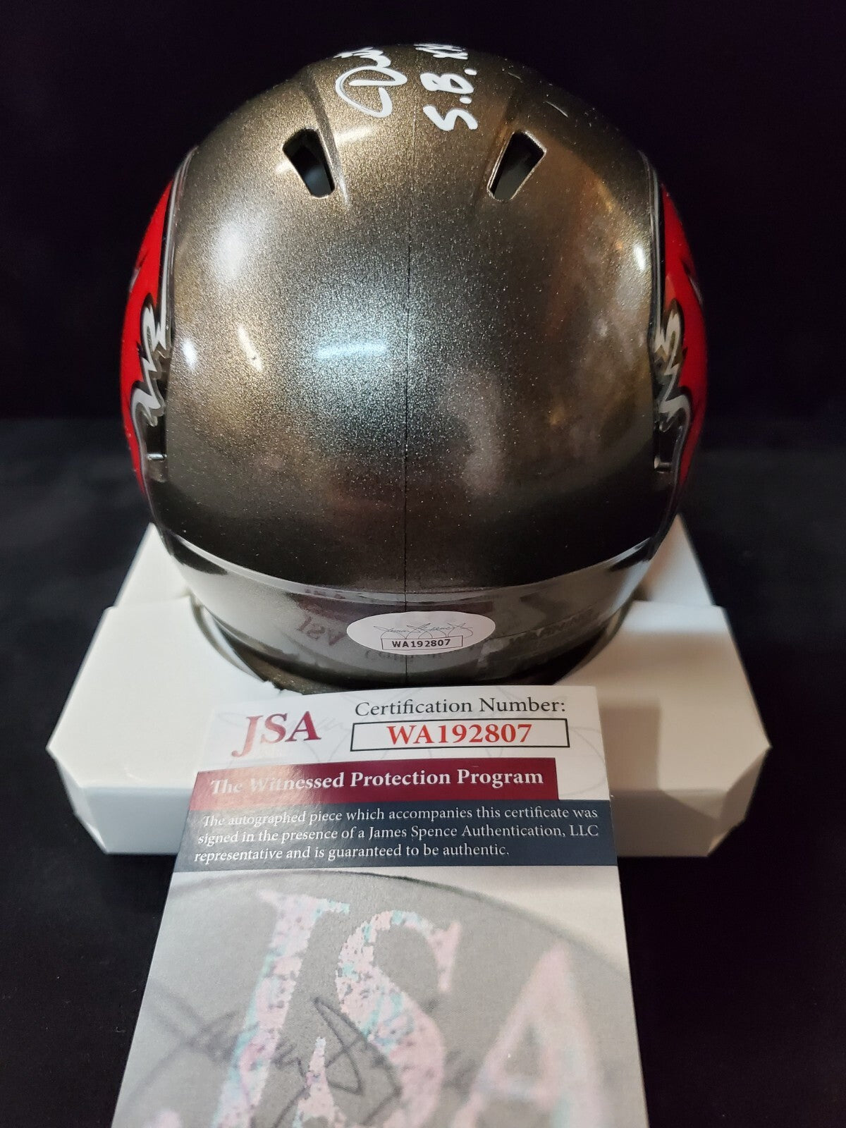 Tampa Bay Buccaneers Dexter Jackson Signed Inscribed Speed Mini Helmet Jsa Coa