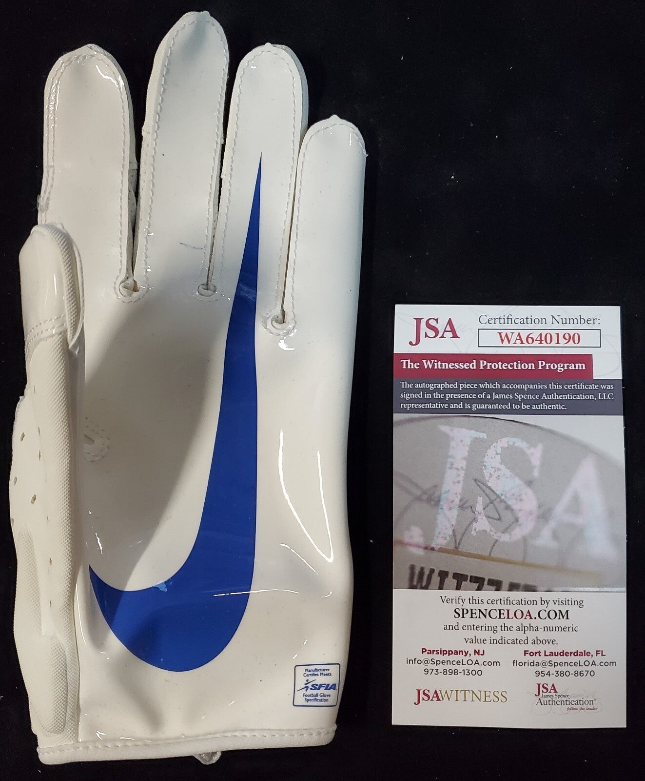 Denver Broncos Damarri Mathis Autographed Signed Glove Jsa Coa