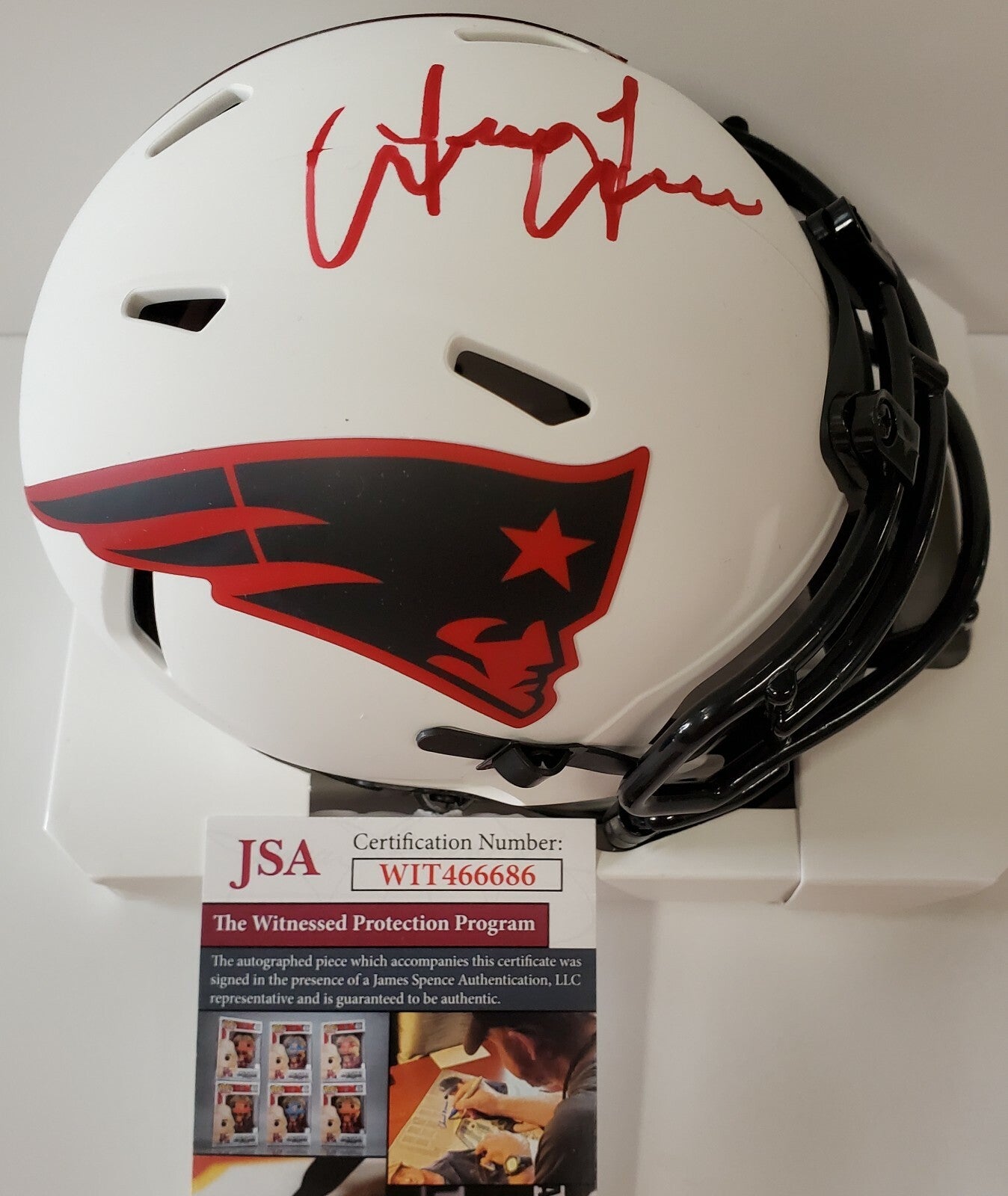 Irving Fryar Autographed New England Patriots Lunar Eclipse Mini Helmet Jsa Coa