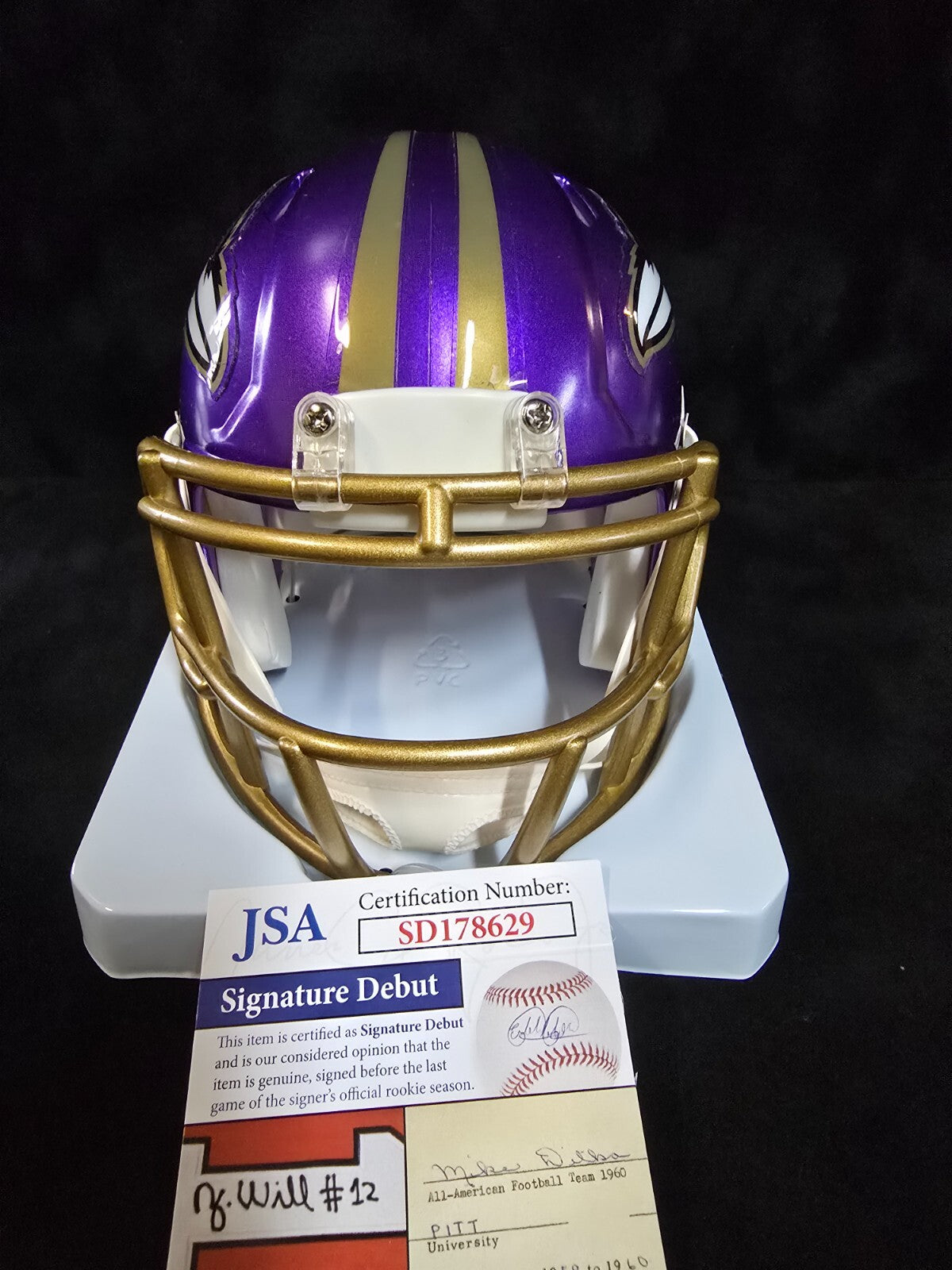 Baltimore Ravens Odafe Jayson Oweh Autographed Signed Flash Mini Helmet Jsa Coa