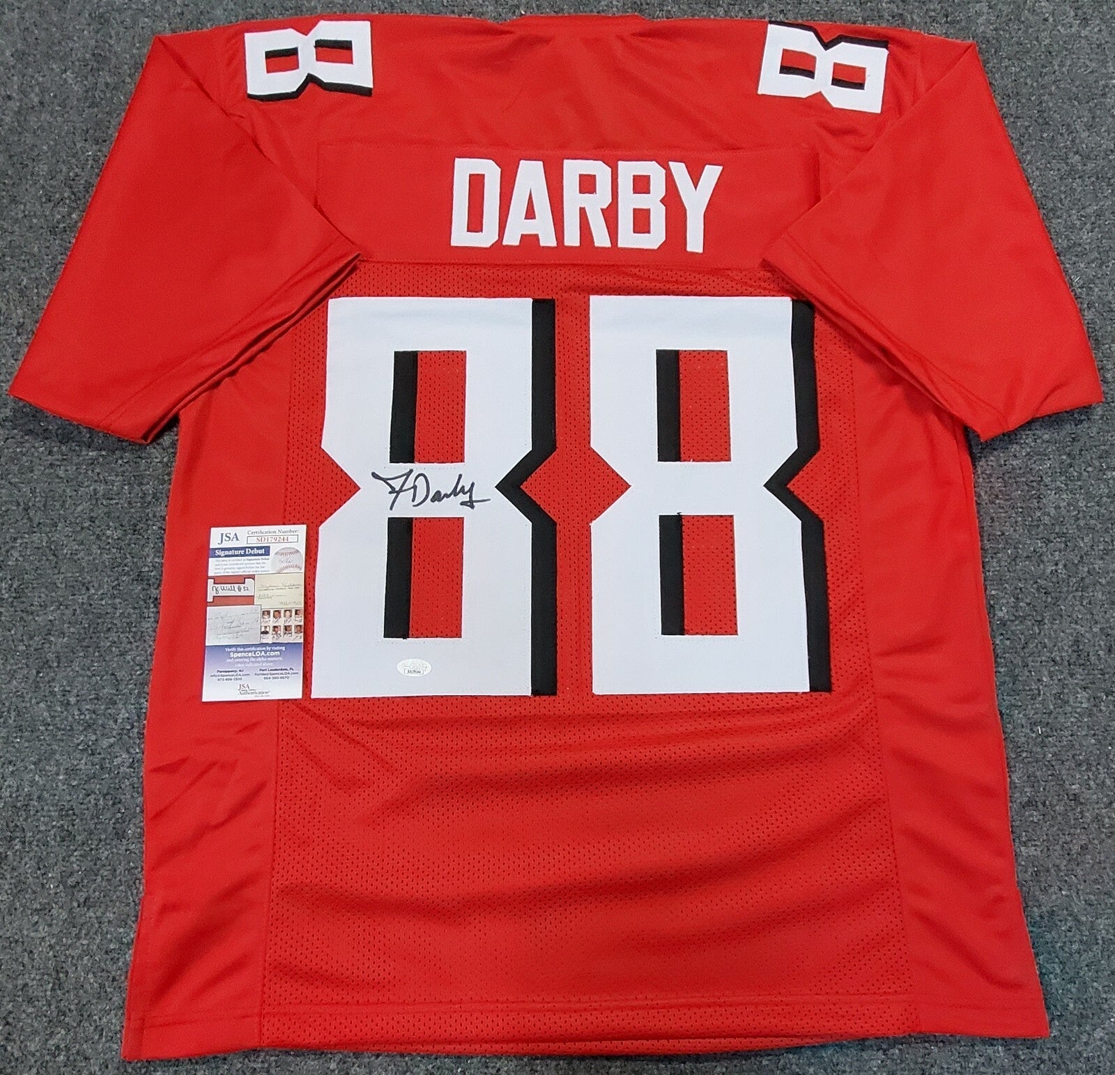 Atlanta Falcons Frank Darby Autographed Signed Jersey Jsa Coa