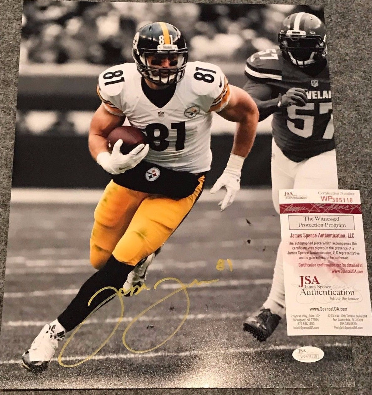 Jesse James Autographed Signed Pittsburgh Steelers 11X14 Photo Jsa Coa
