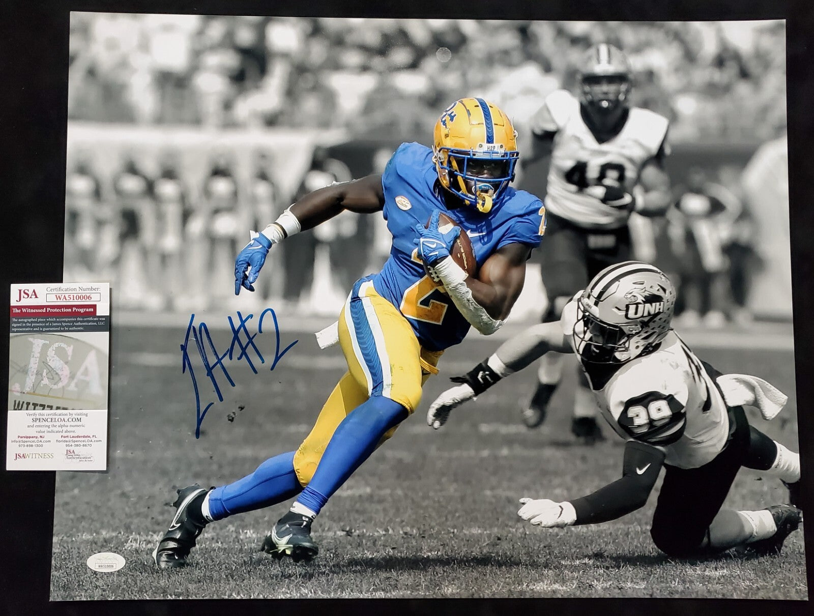 Pitt Panthers Israel "Izzy" Abanikanda  Signed 16X20 Photo Jsa Coa