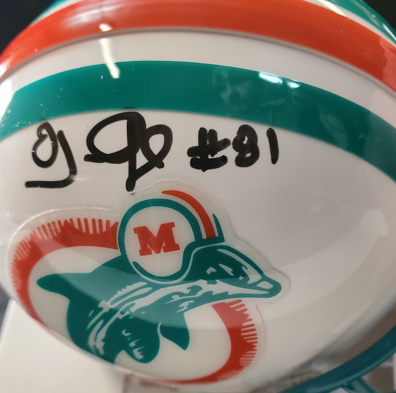 Oj Mcduffie Autographed Signed Miami Dolphins Vsr Mini Helmet Jsa Coa