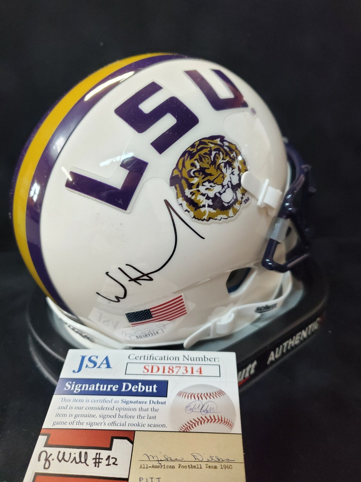 Lsu Tigers Walker Howard Autographed Speed Mini Helmet Jsa Coa
